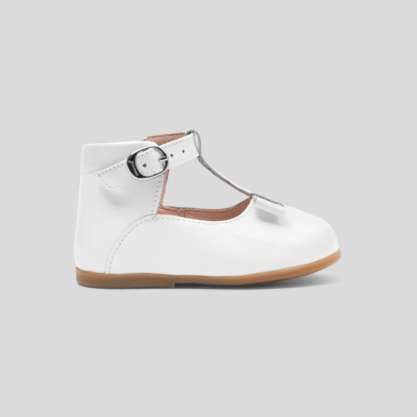 Mary Janes, T-Straps And Ballet Flats-Jacadi Baby girl smooth leather t-bar shoes Jacadi White