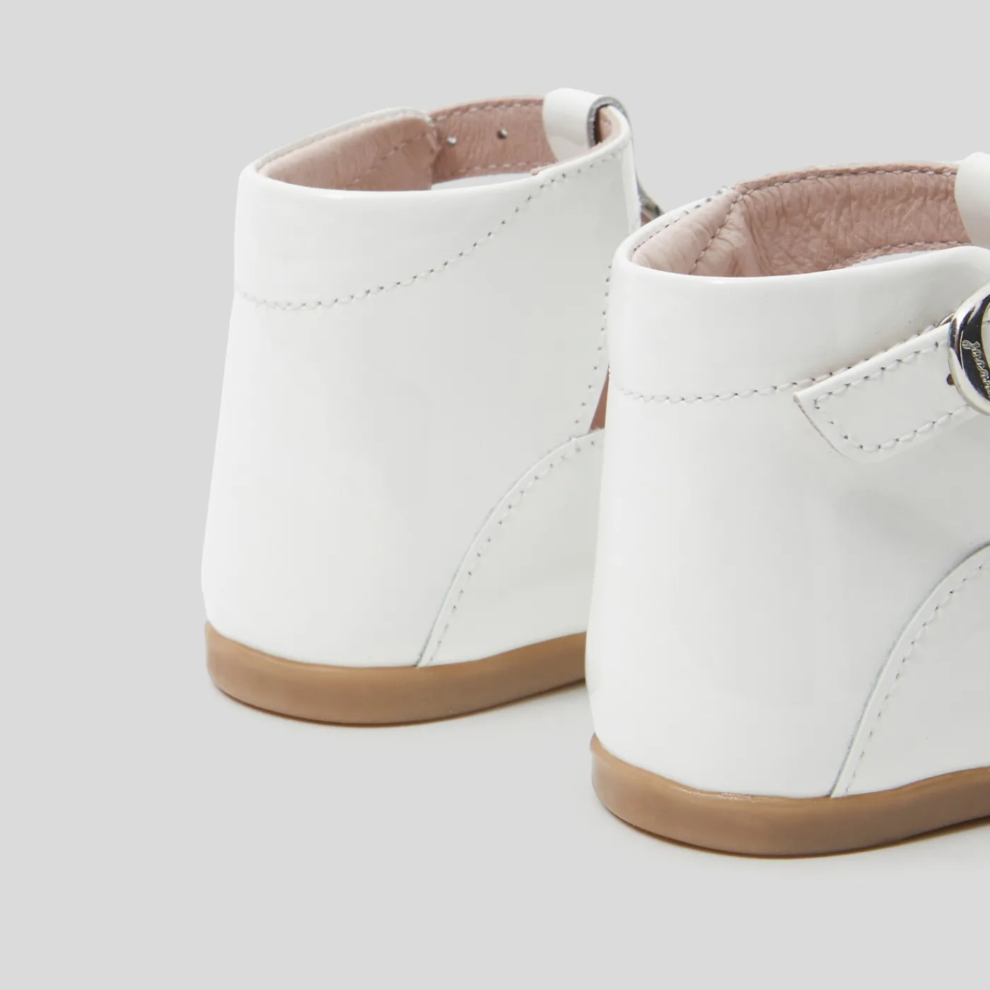 Mary Janes, T-Straps And Ballet Flats-Jacadi Baby girl smooth leather t-bar shoes Jacadi White