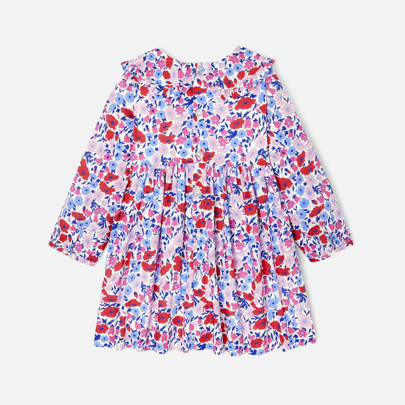 Dresses-Jacadi Baby girl dress in Liberty fabric White/Multicolour