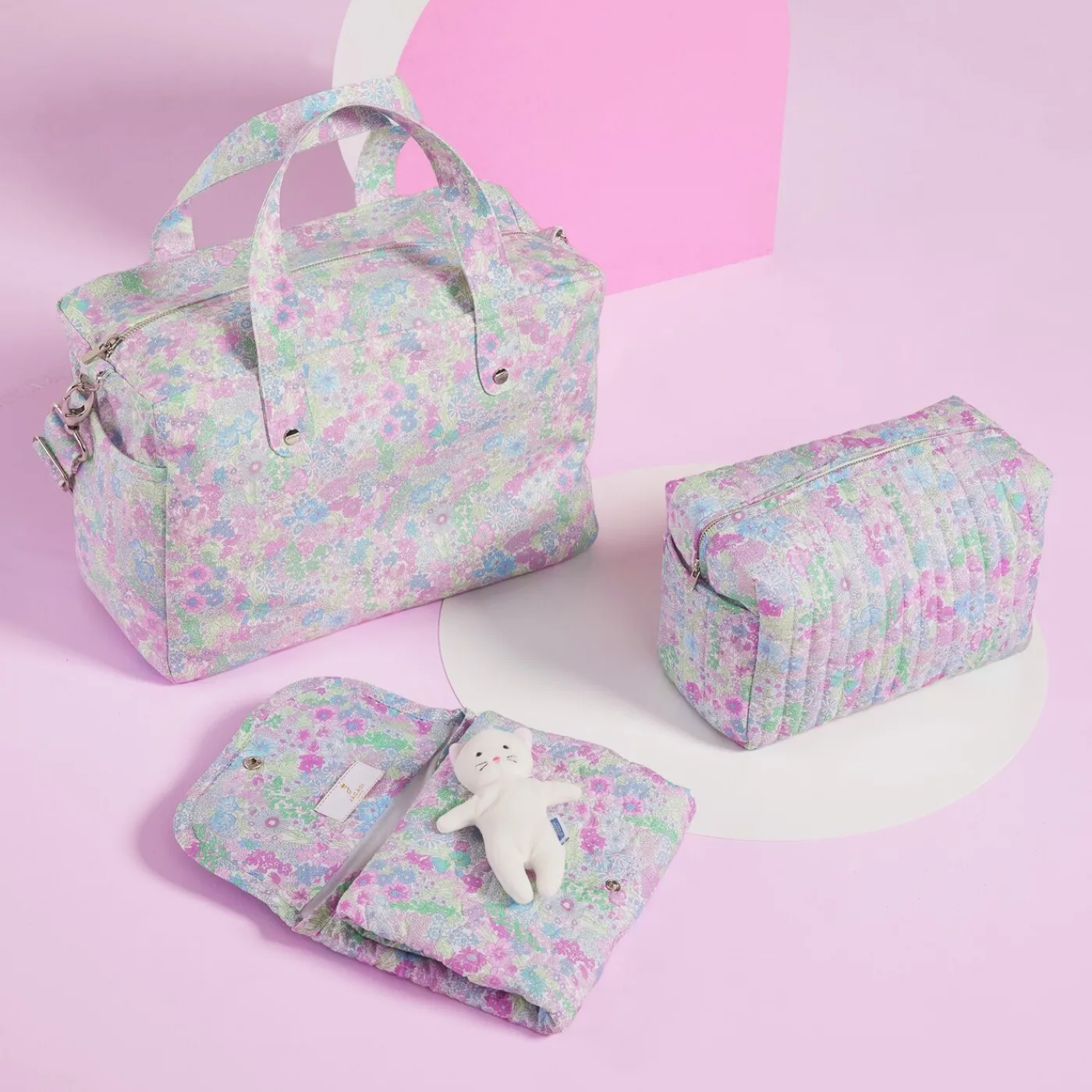 Diaper Bags And Toiletry Bags|Diaper Bags And Toiletry Bags-Jacadi Nomadic changing mat White/Multicolour