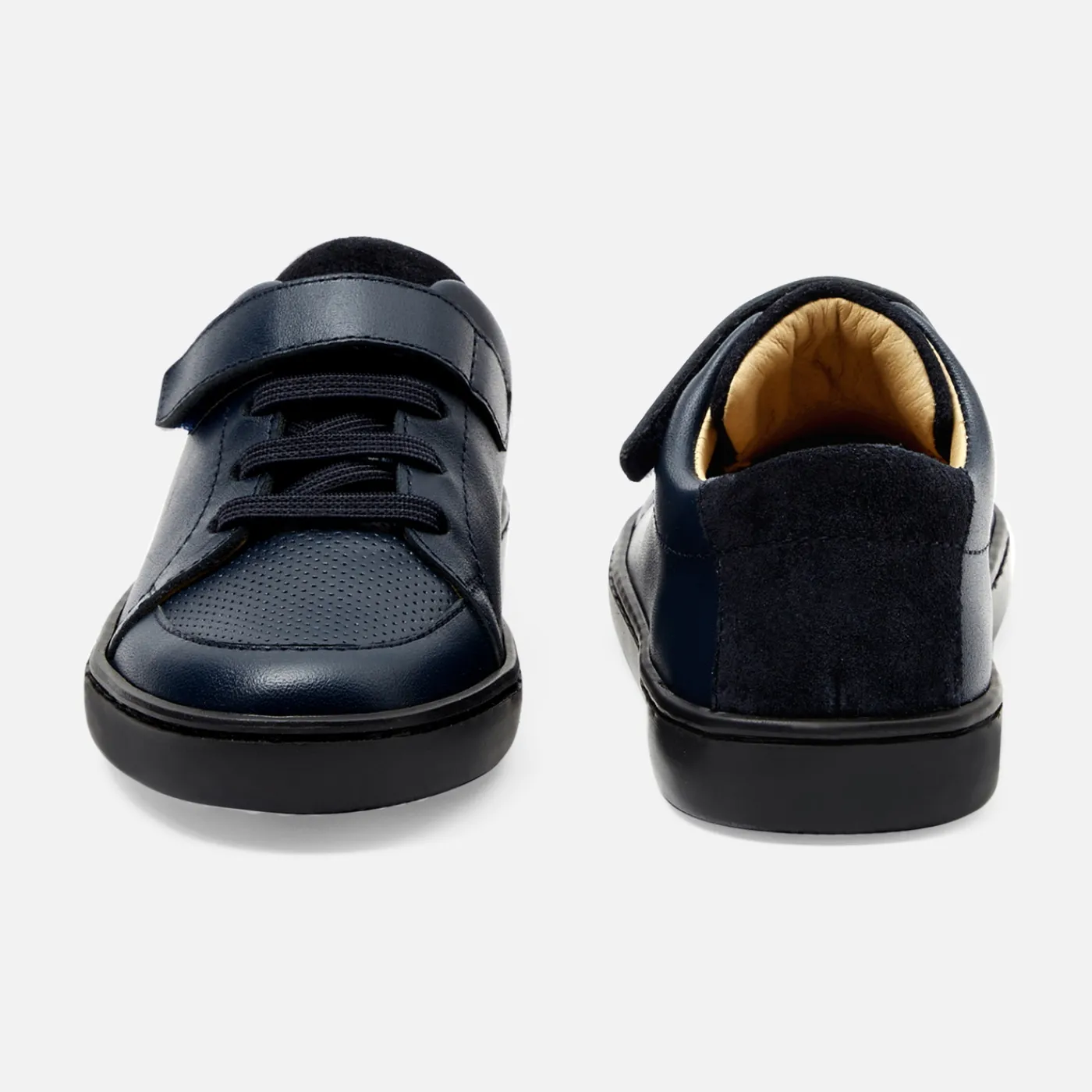 Loafers, Lace-Ups And Moccasins-Jacadi Boy leather sneakers Jacadi Navy