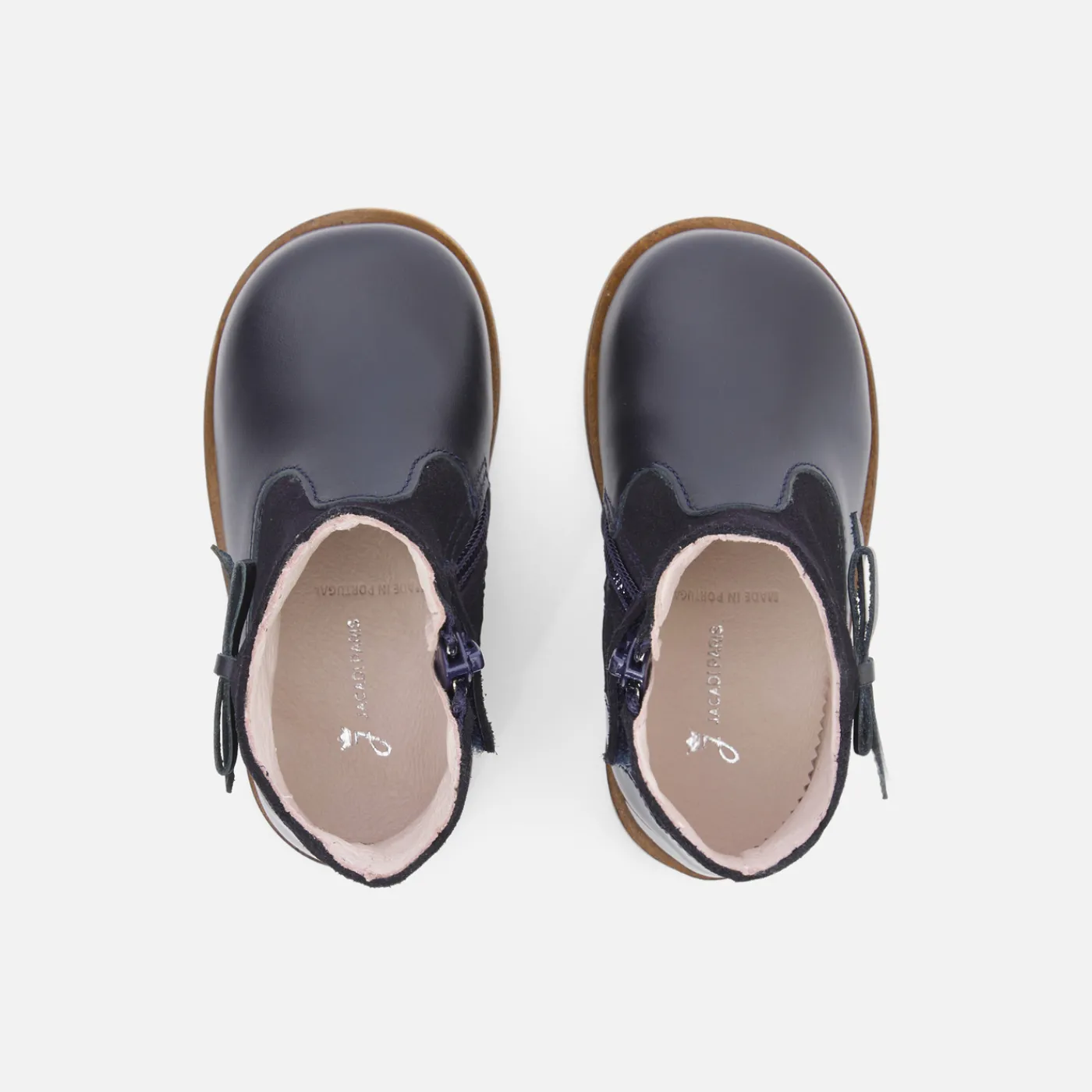 Ankle & Lined Boots-Jacadi Baby girl leather boots Jacadi Navy