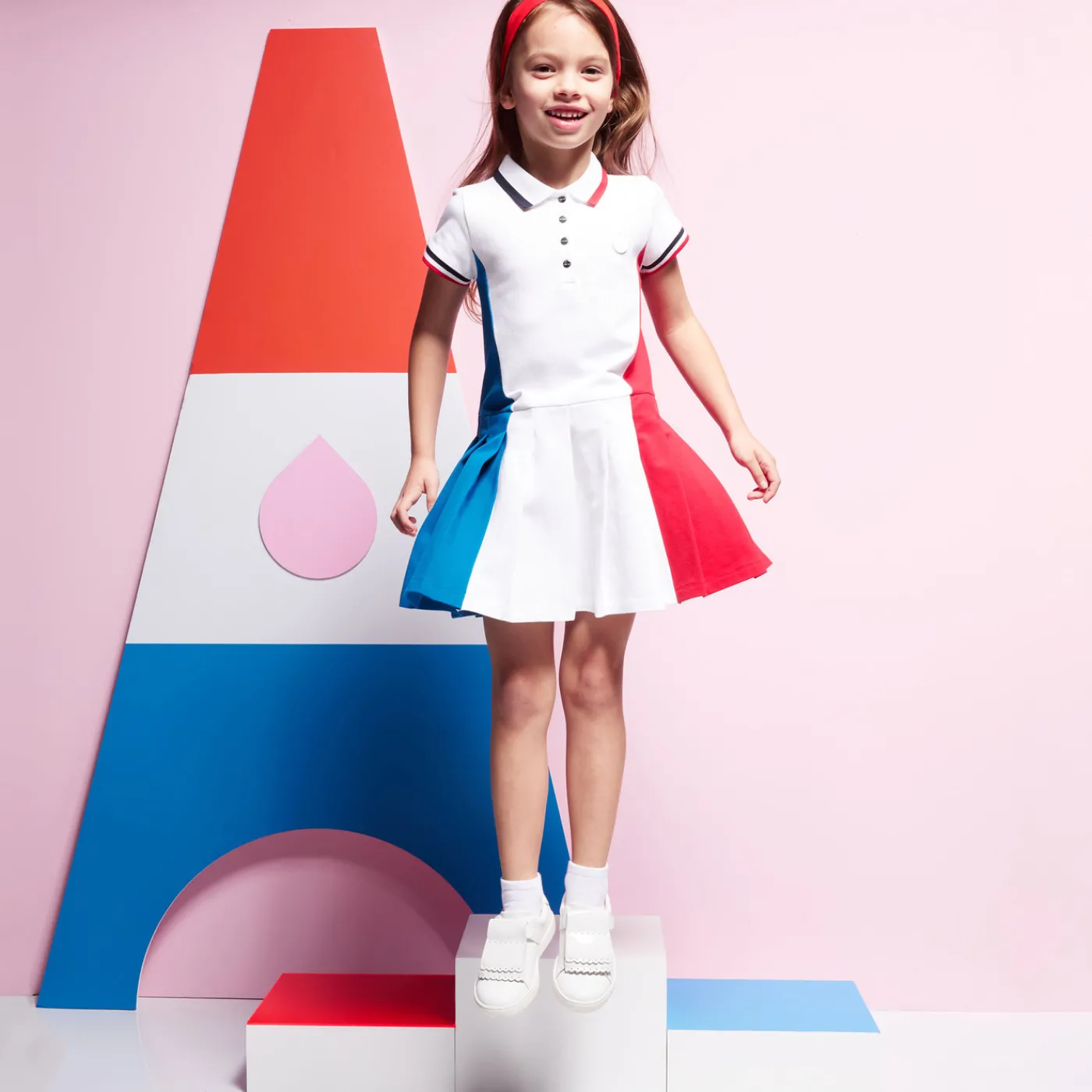 Dresses And Skirts-Jacadi Girl color block dress White/Multicolour