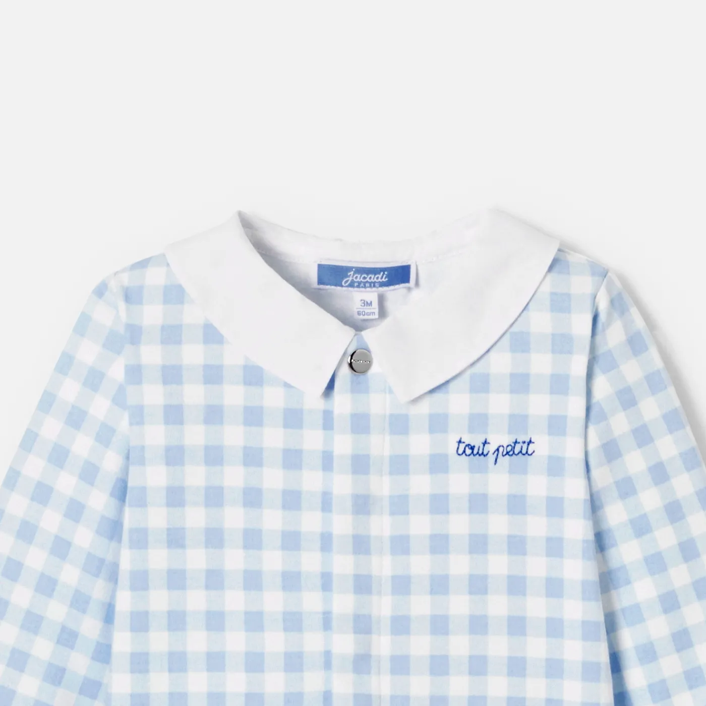 Pajamas-Jacadi Baby boy pyjamas in interlock White/Blue
