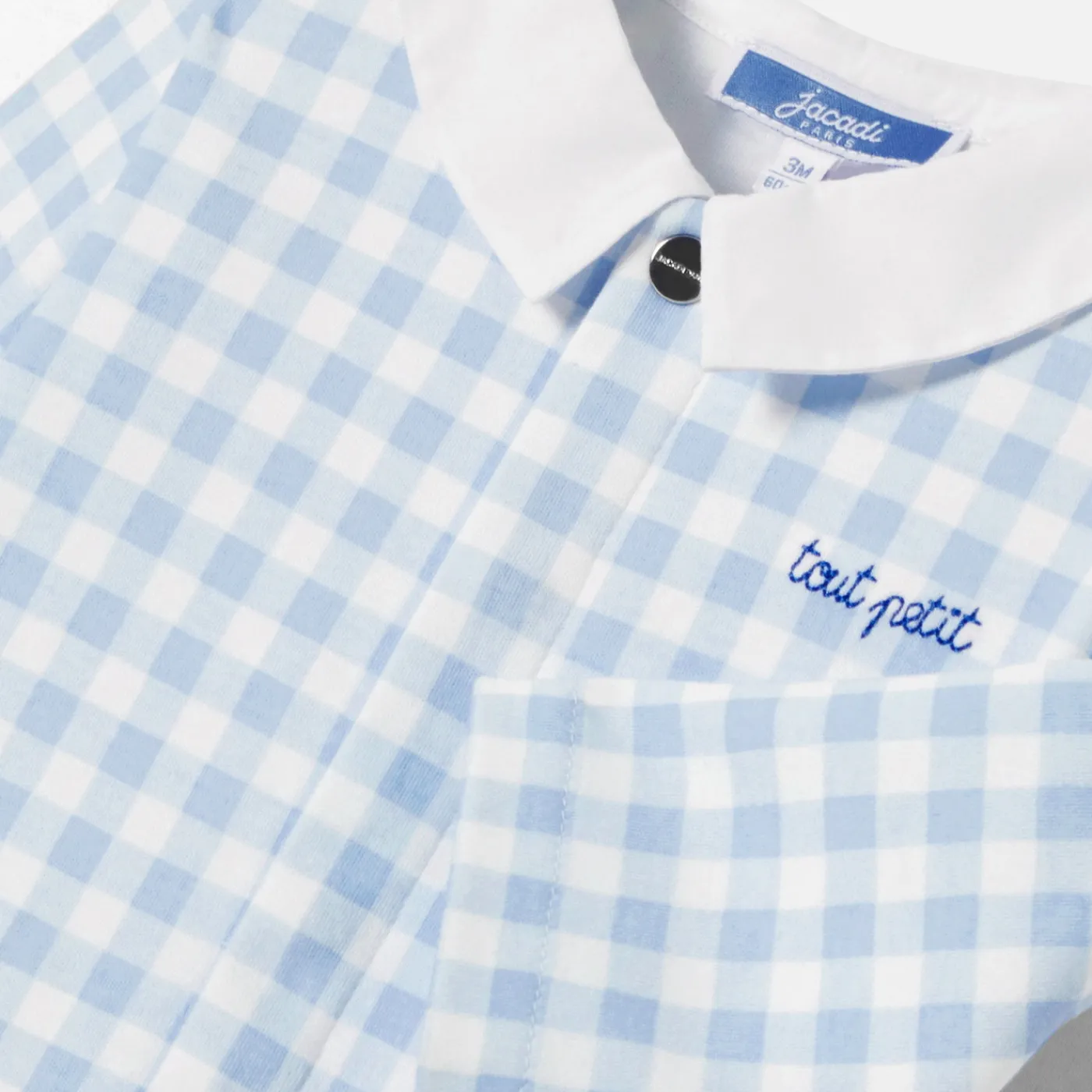 Pajamas-Jacadi Baby boy pyjamas in interlock White/Blue