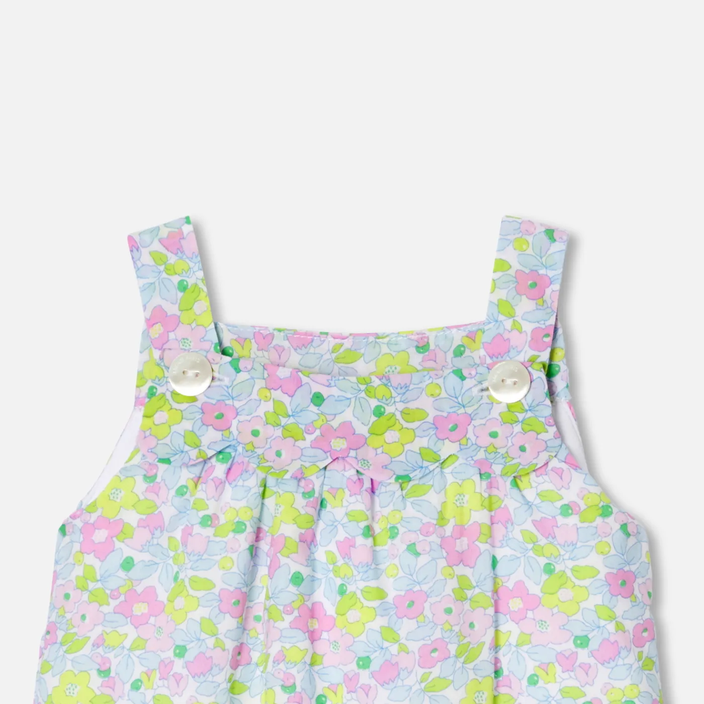 Bloomers, Overalls And Sets-Jacadi Baby girl overalls in Liberty fabric White/Multicolour