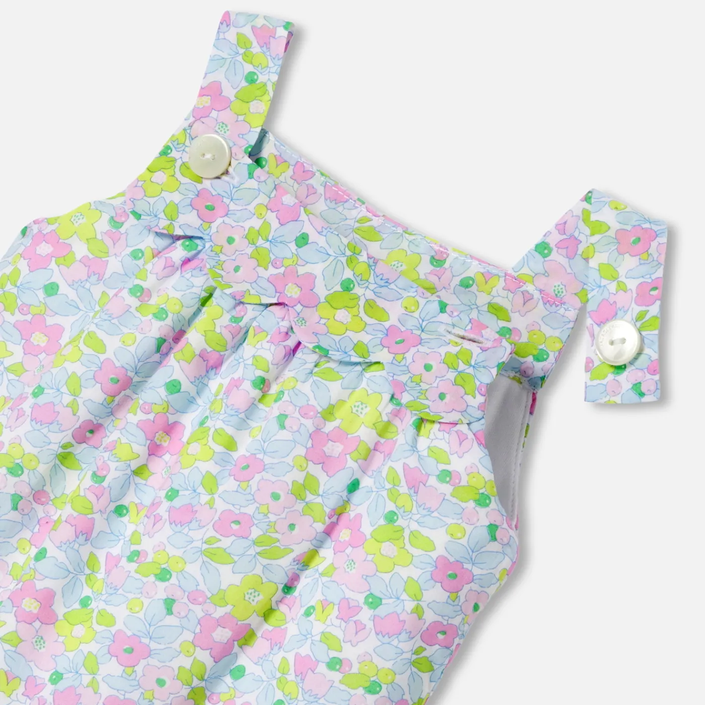 Bloomers, Overalls And Sets-Jacadi Baby girl overalls in Liberty fabric White/Multicolour