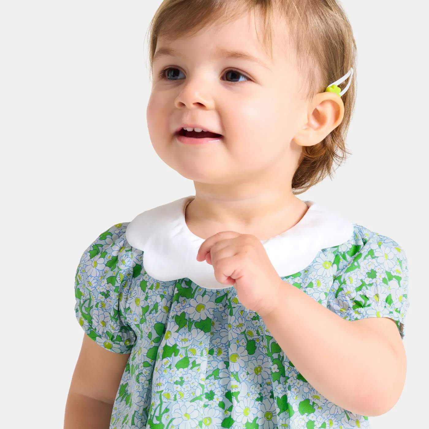 Dresses-Jacadi Baby girl dress in Liberty fabric White/Multicolour