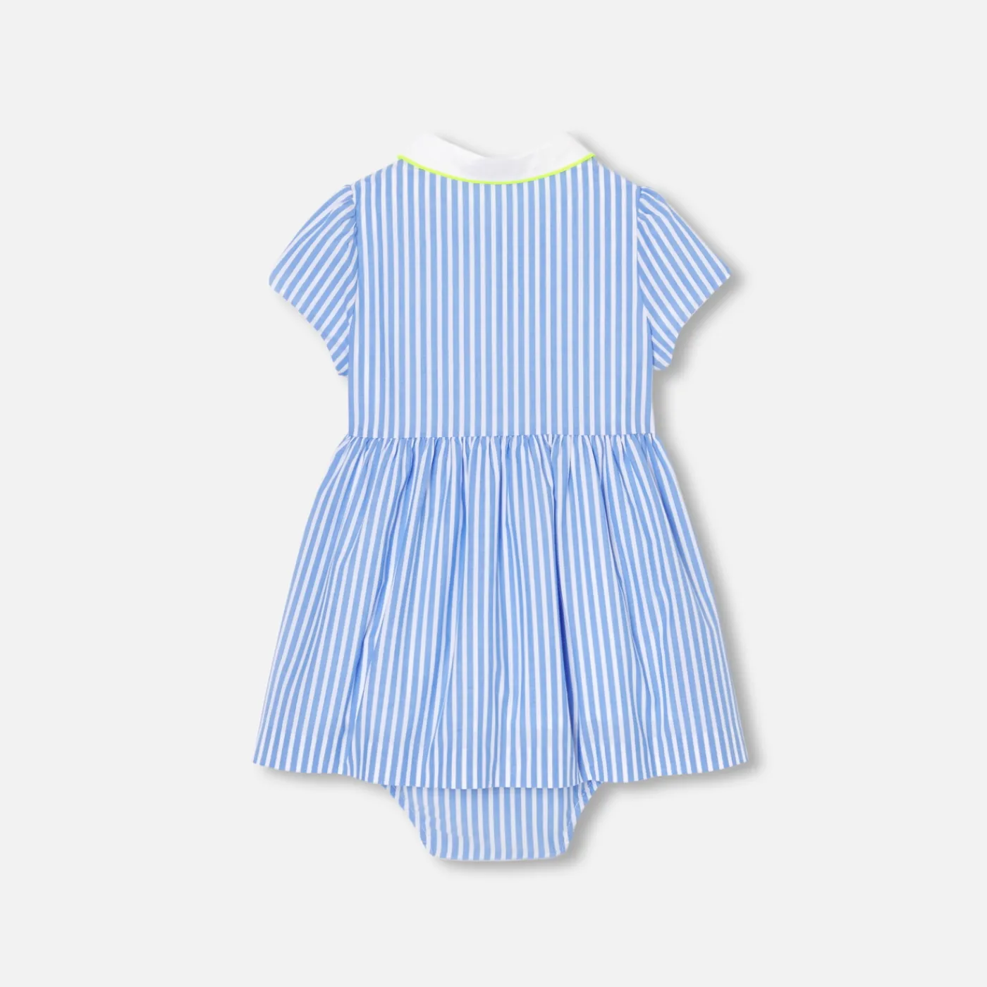 Dresses-Jacadi Baby girl trapeze dress White/Blue
