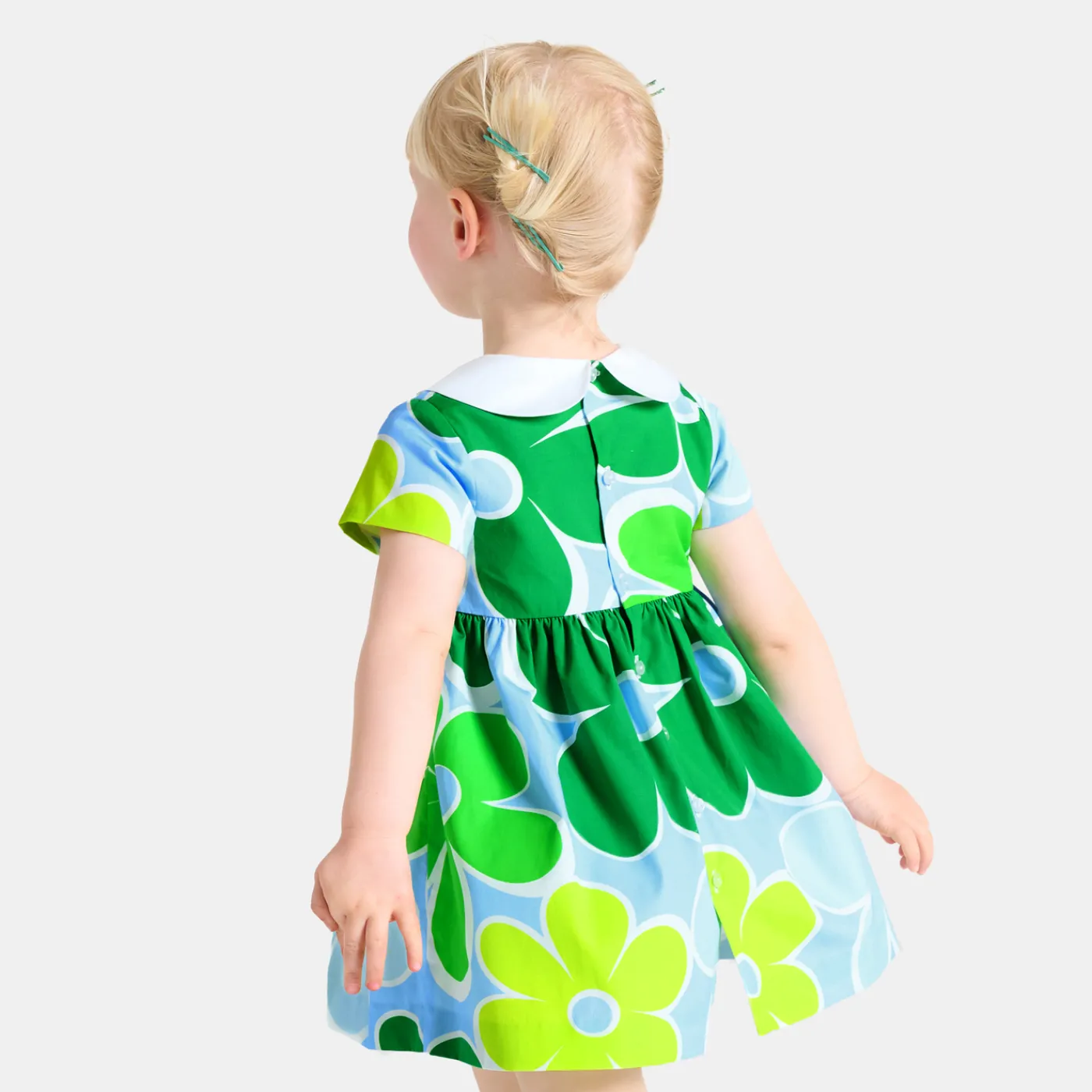 Dresses-Jacadi Baby girl short-sleeved dress White/Multicolour