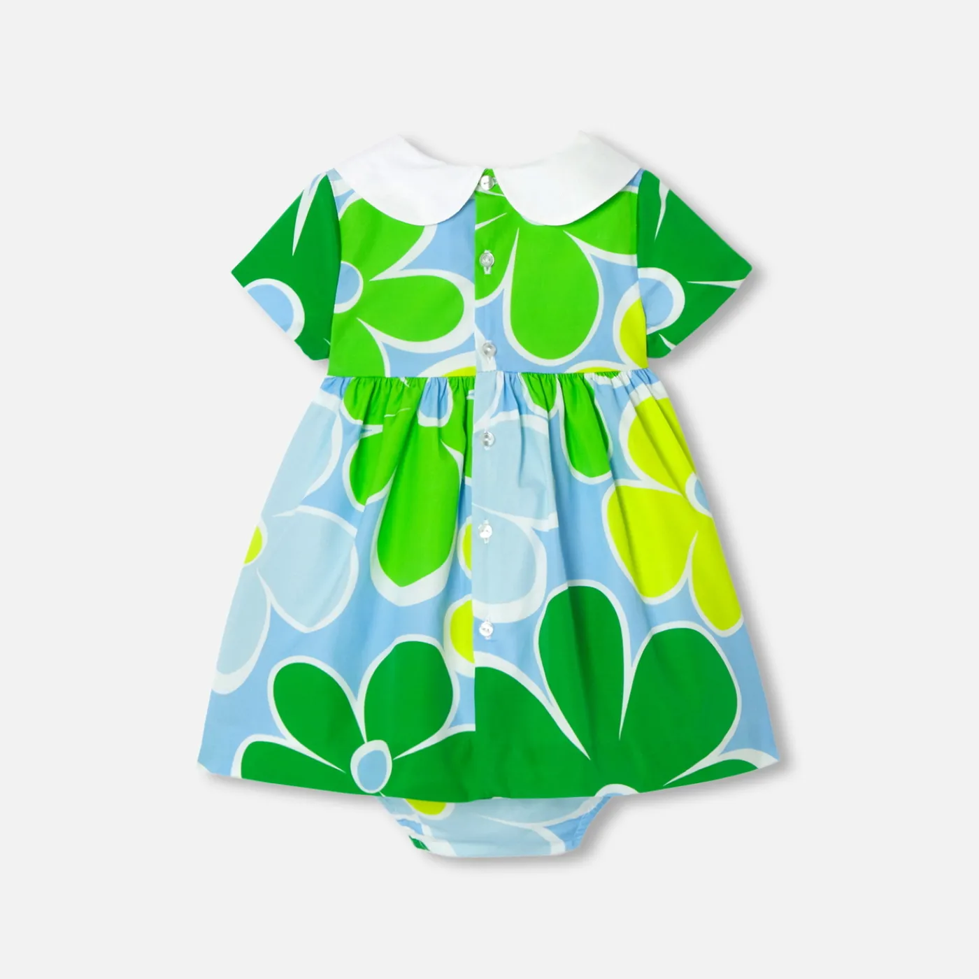 Dresses-Jacadi Baby girl short-sleeved dress White/Multicolour