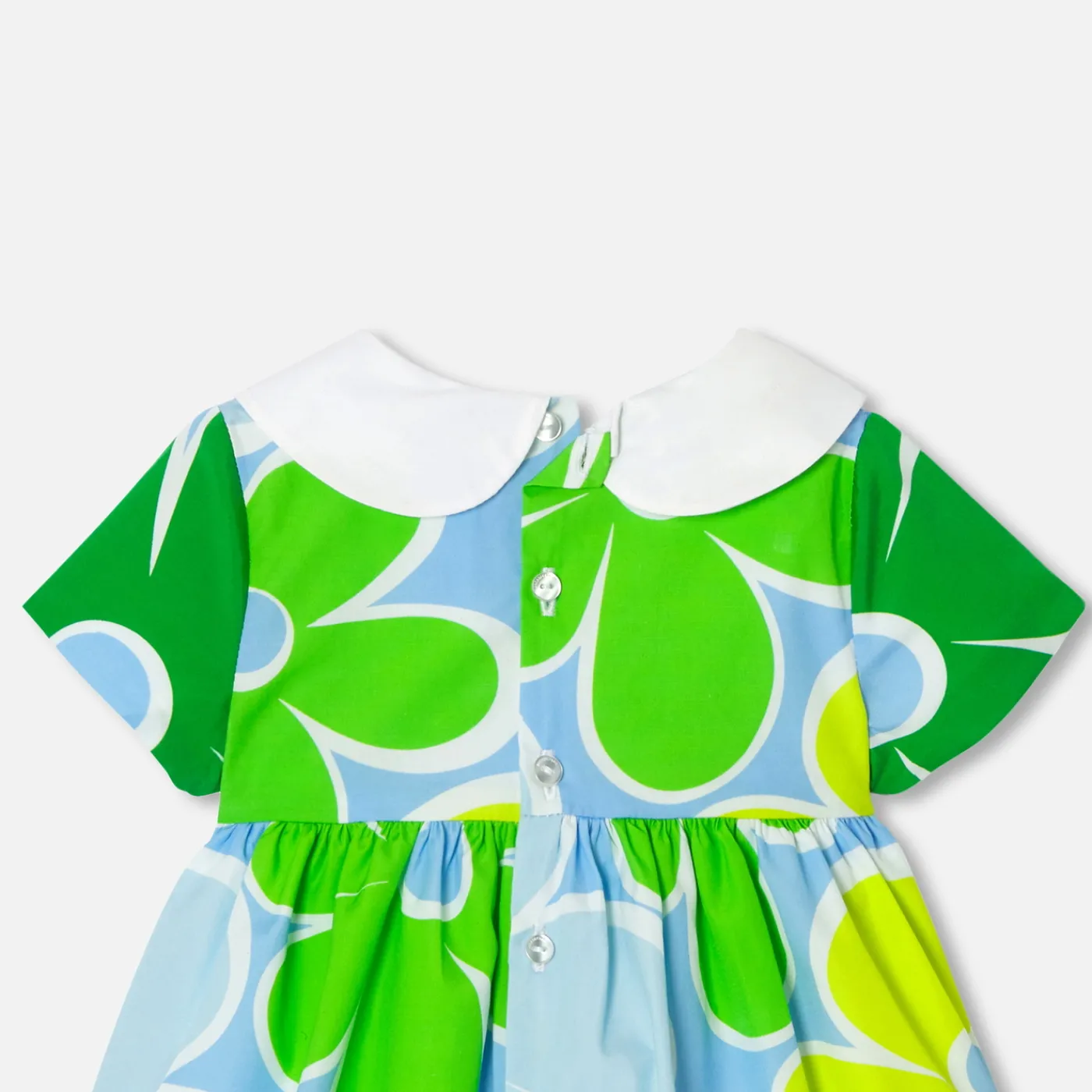 Dresses-Jacadi Baby girl short-sleeved dress White/Multicolour