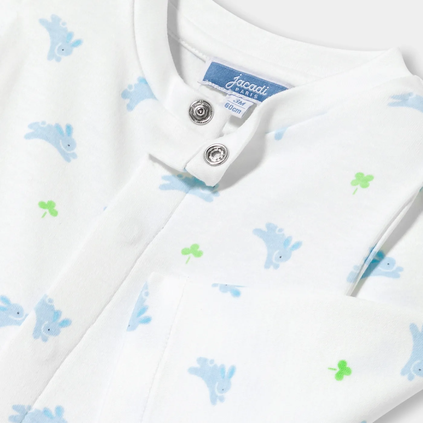 Pajamas-Jacadi Baby boy pajamas in interlock White/Multicolour