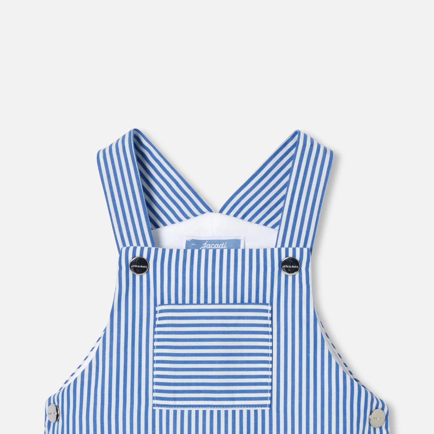 Bloomers, Overalls And Sets-Jacadi Baby boy overalls in poplin White/Blue