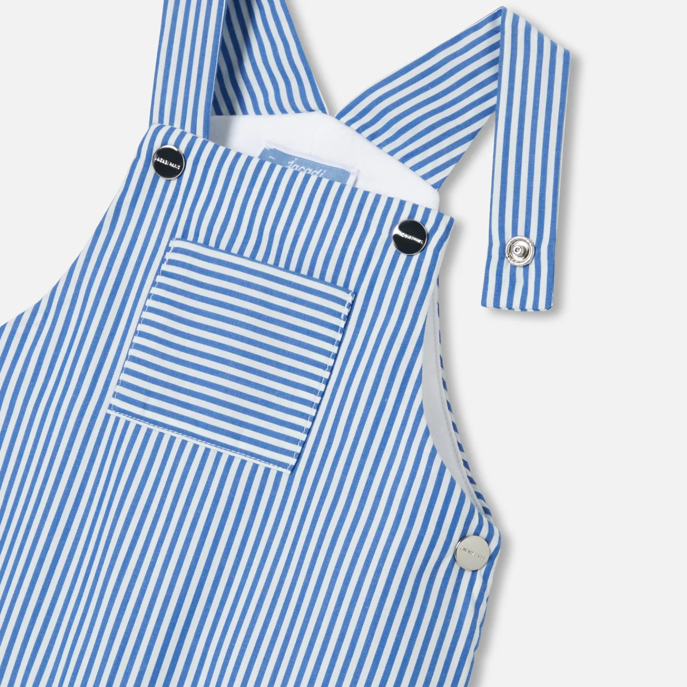 Bloomers, Overalls And Sets-Jacadi Baby boy overalls in poplin White/Blue