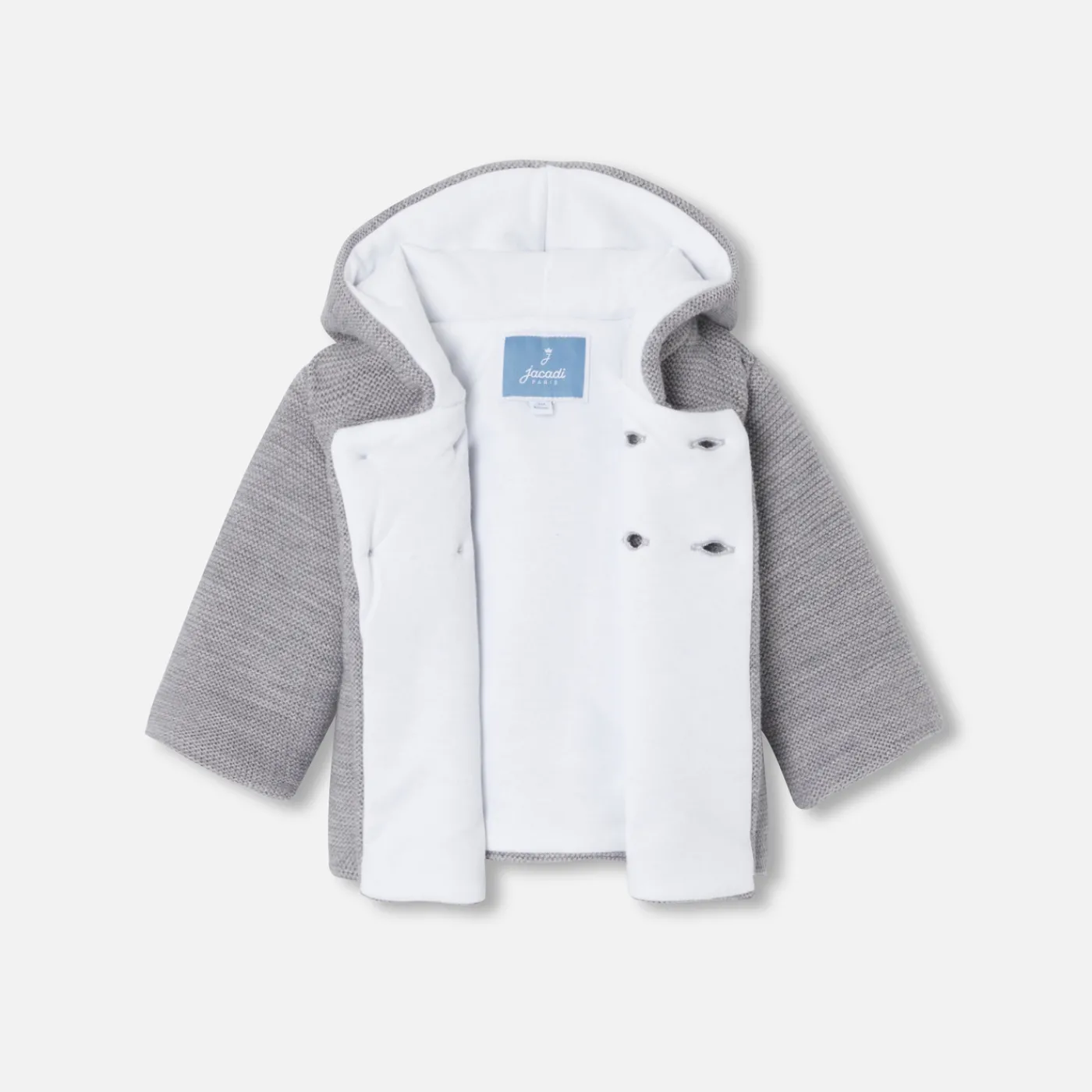 Coats And Outerwear|Coats And Outerwear-Jacadi Baby knitted burnous jacket Jacadi light Heather Grey