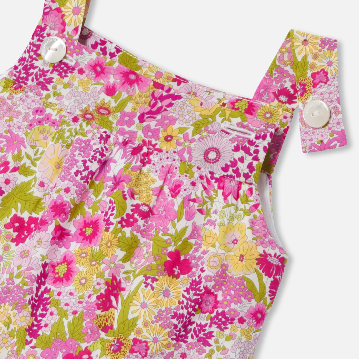 Bloomers, Overalls And Sets-Jacadi Baby girl overalls in Liberty fabric Pink/Multicolour