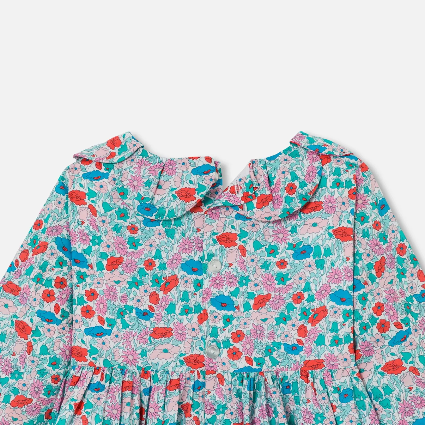 Dresses-Jacadi Baby girl dress in Liberty fabric White/Multicolour
