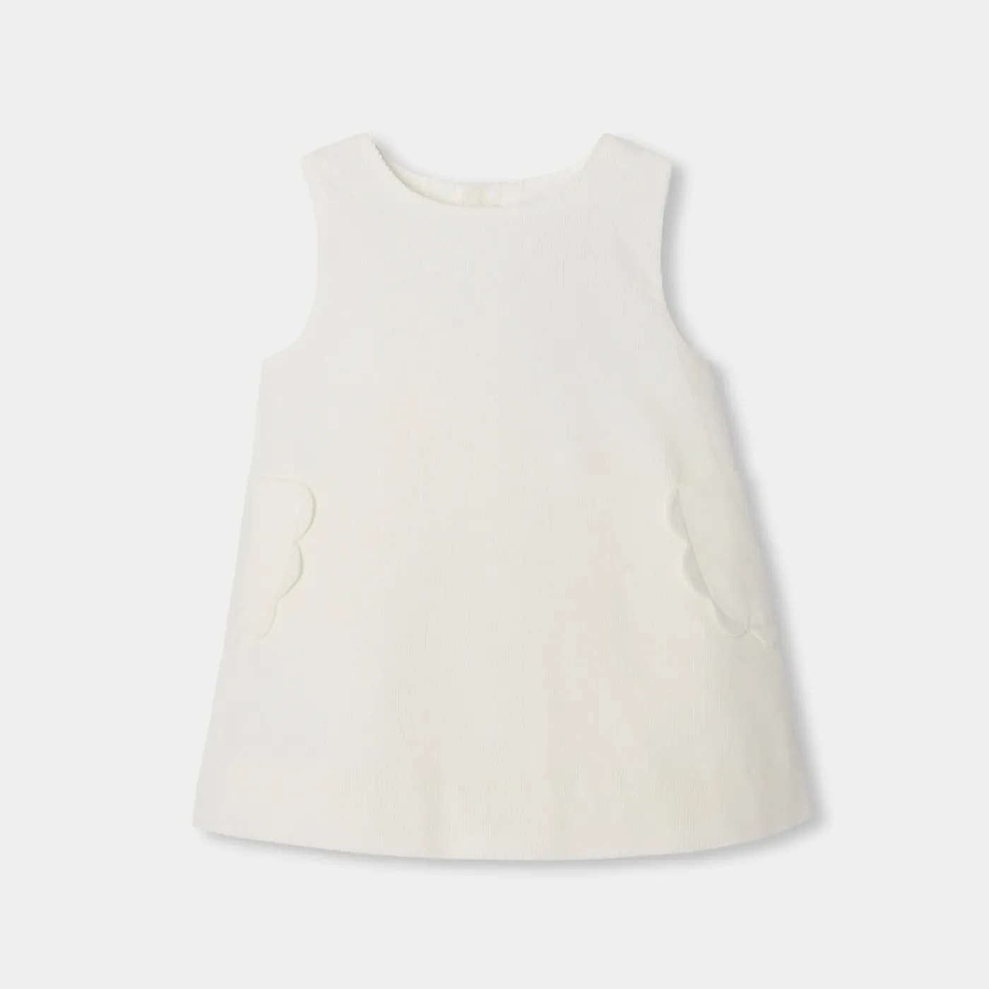 Dresses-Jacadi Baby girl velvet pinafore dress Jacadi soft white