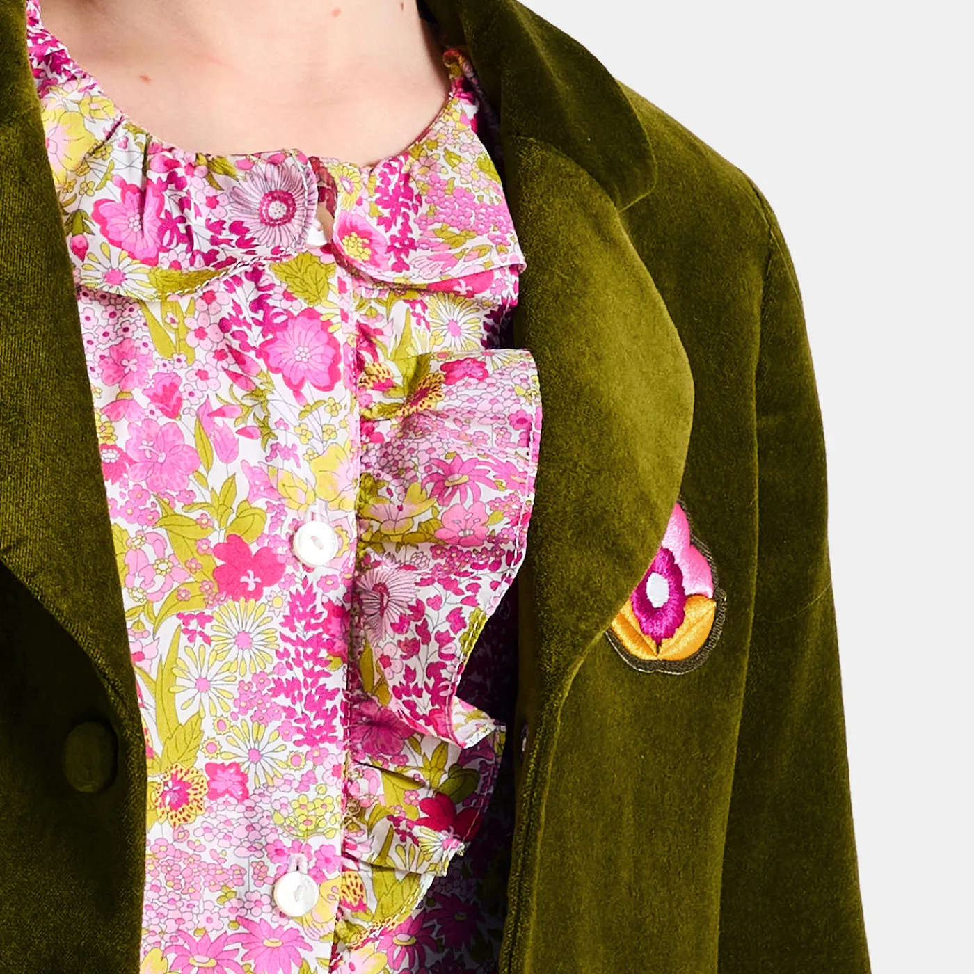 Blouses And Shirts-Jacadi Girl blouse in Liberty fabric White/Multicolour