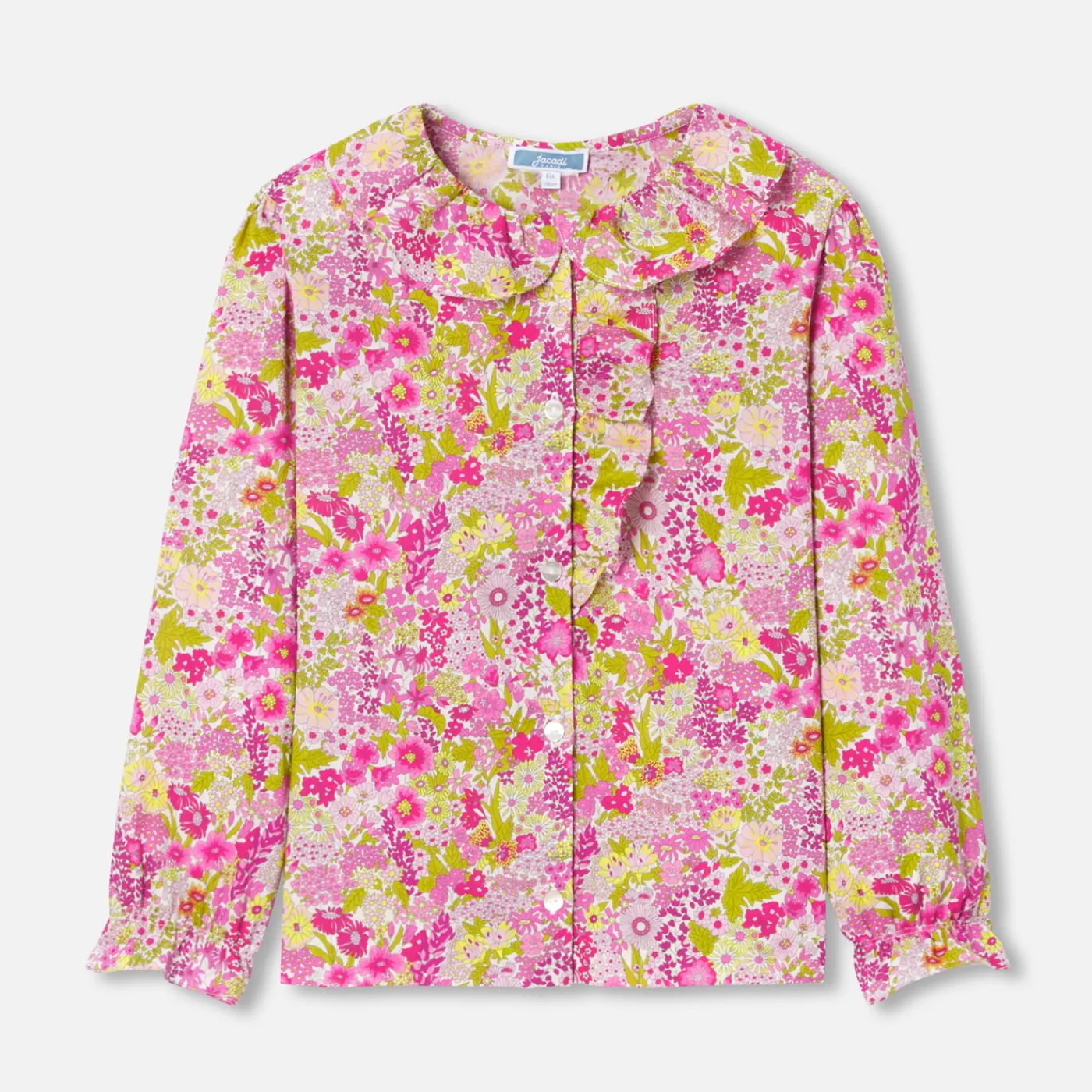 Blouses And Shirts-Jacadi Girl blouse in Liberty fabric White/Multicolour