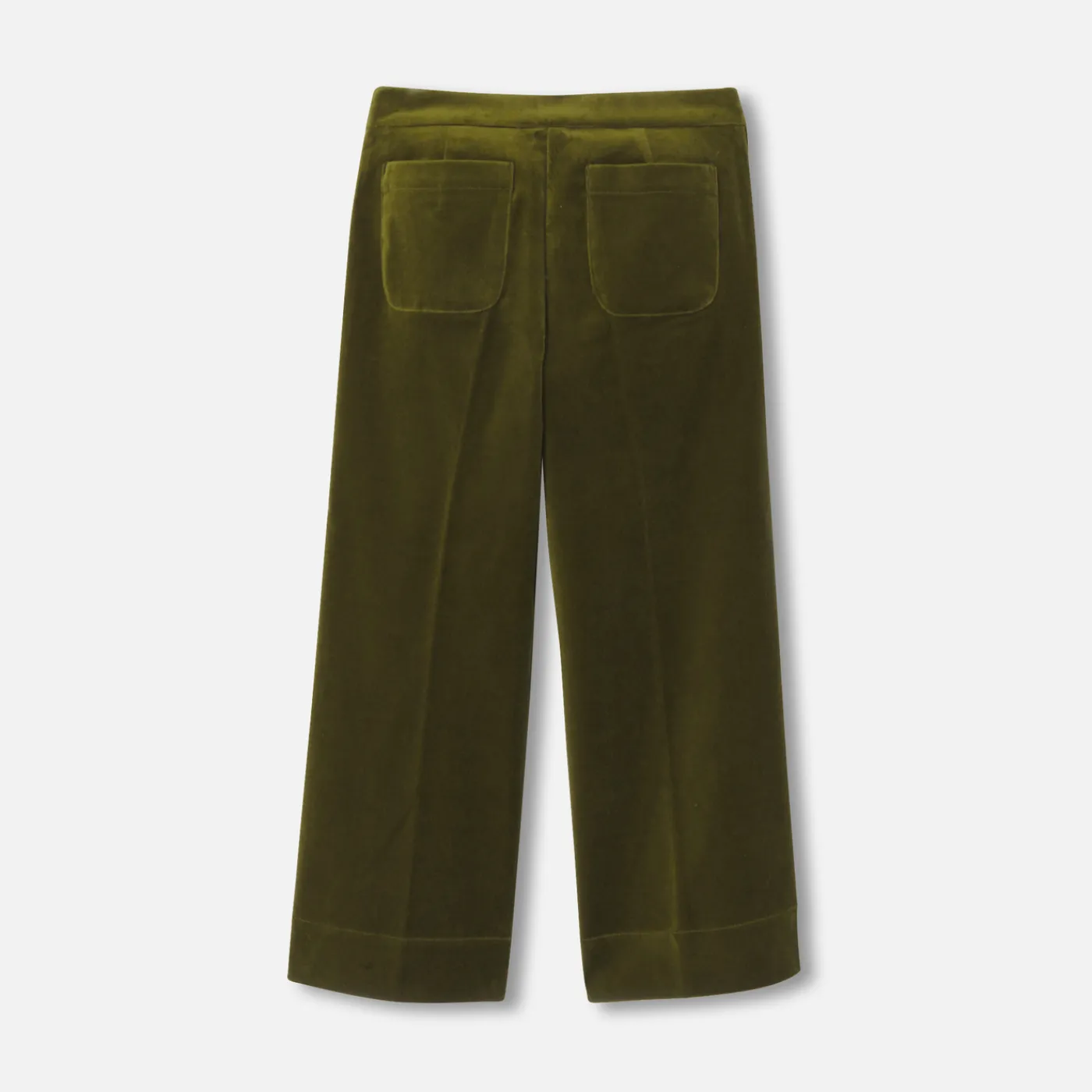 Pants And Sweatpants-Jacadi Girl wide-leg velour trousers Olive green