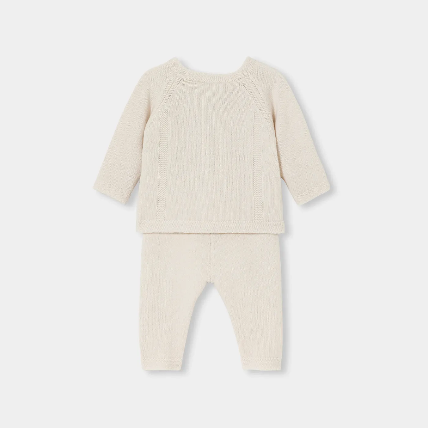 Bloomers, Overalls And Sets-Jacadi Baby girl knitwear set Jacadi soft white