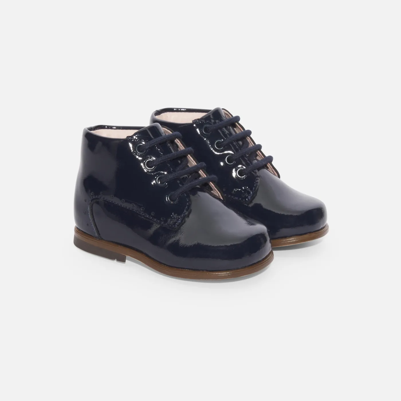 Ankle & Lined Boots-Jacadi Baby girl patent leather booties Jacadi Navy