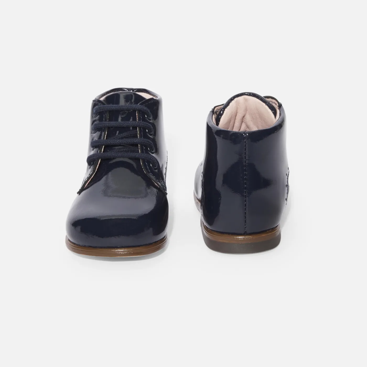Ankle & Lined Boots-Jacadi Baby girl patent leather booties Jacadi Navy