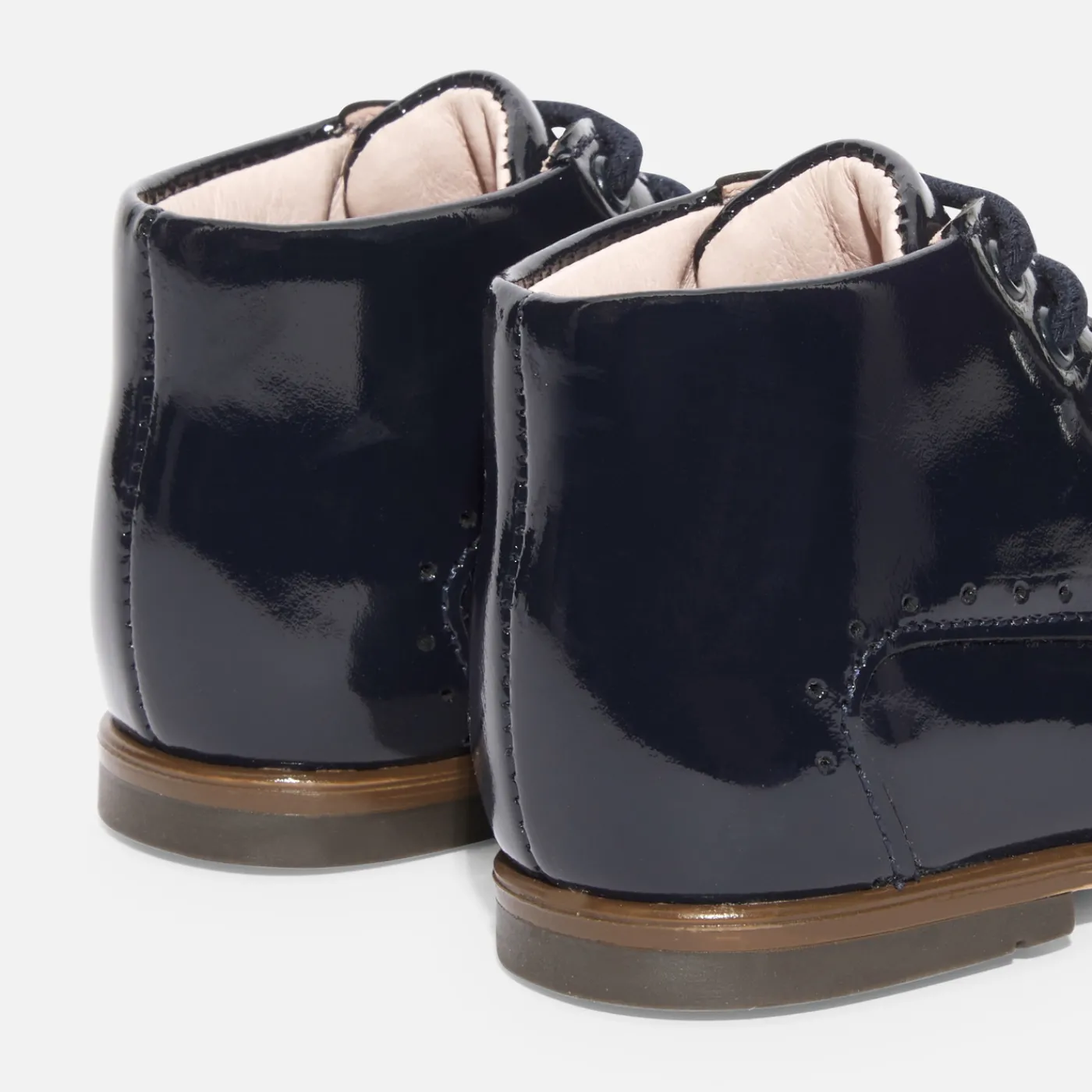 Ankle & Lined Boots-Jacadi Baby girl patent leather booties Jacadi Navy