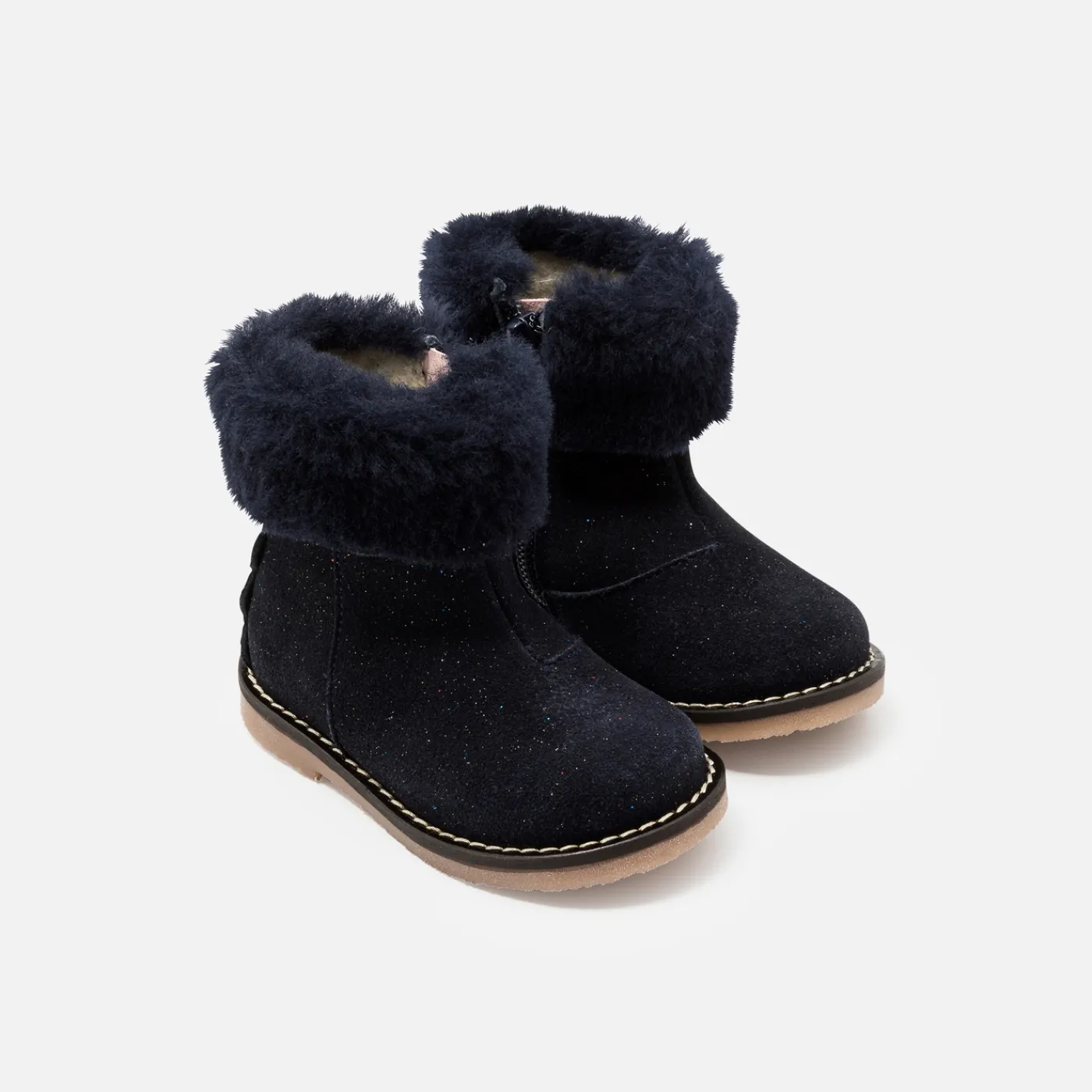 Ankle & Lined Boots-Jacadi Baby girl lined boots Jacadi Navy