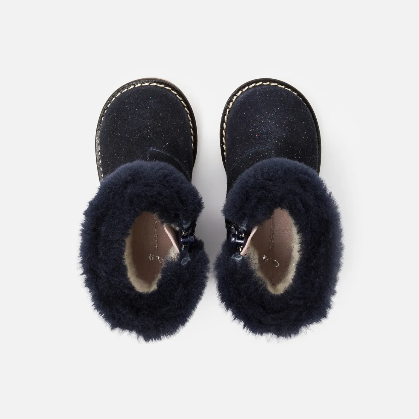 Ankle & Lined Boots-Jacadi Baby girl lined boots Jacadi Navy
