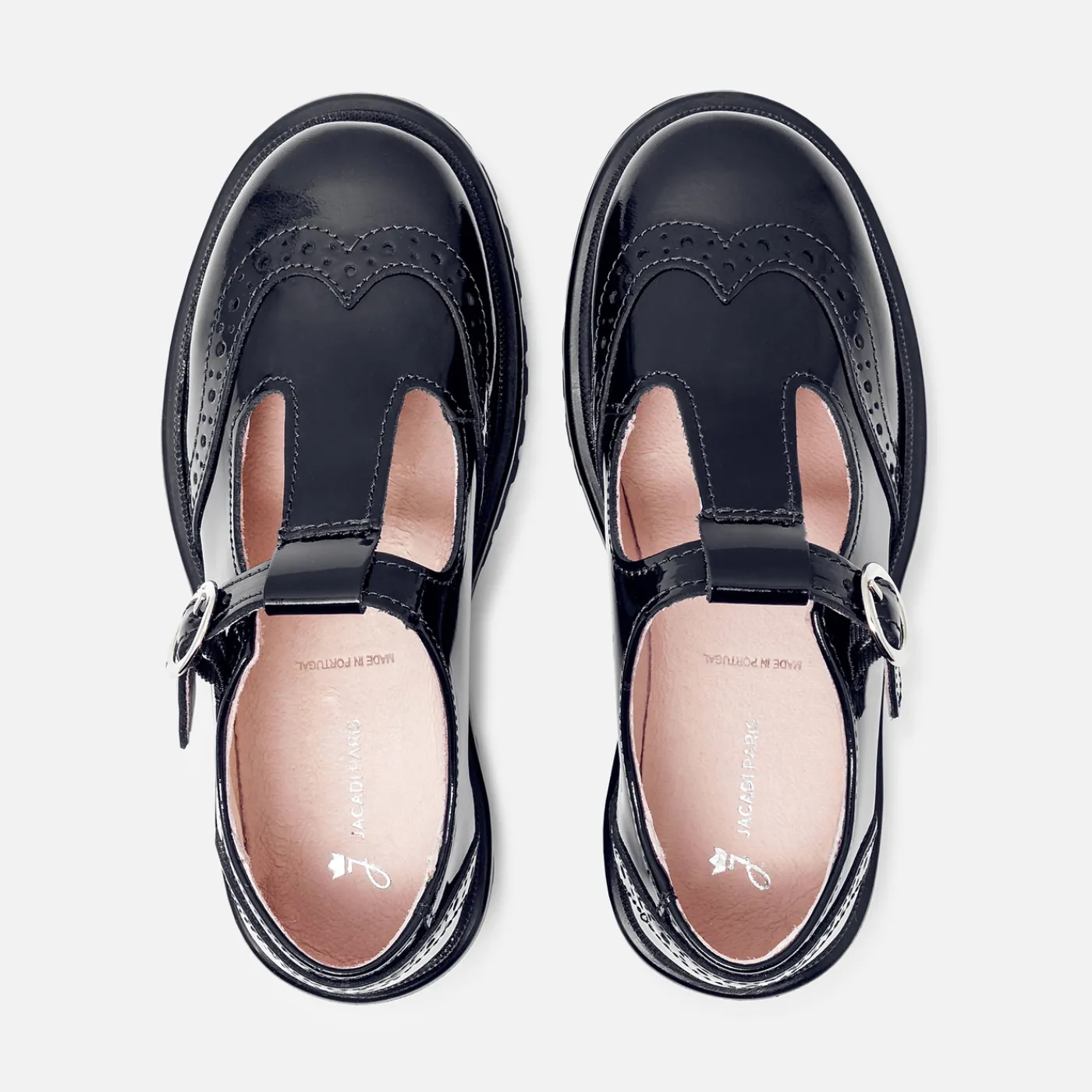 Loafers, Lace-Ups And Moccasins|Mary Janes, T-Straps And Ballet Flats-Jacadi Girl patent leather t-strap shoes Jacadi Navy