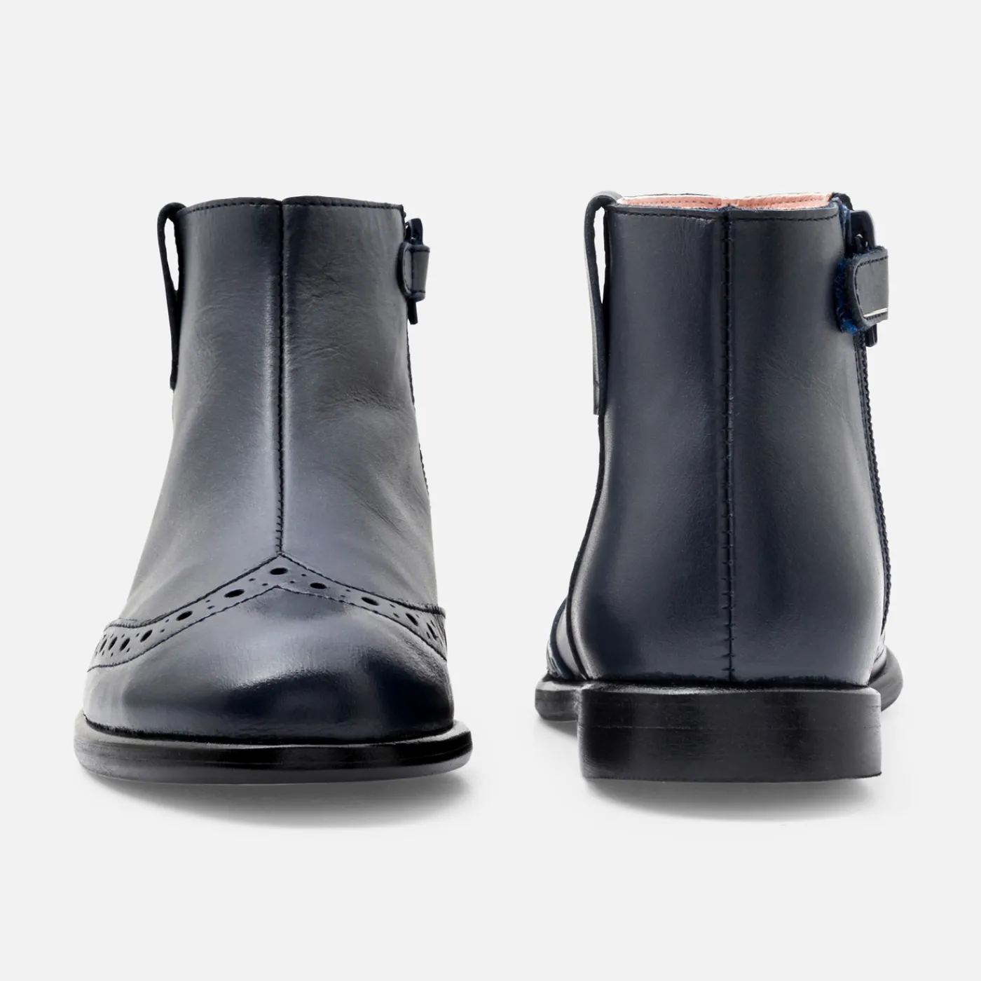 Ankle & Lined Boots-Jacadi Girl leather boots Jacadi Navy