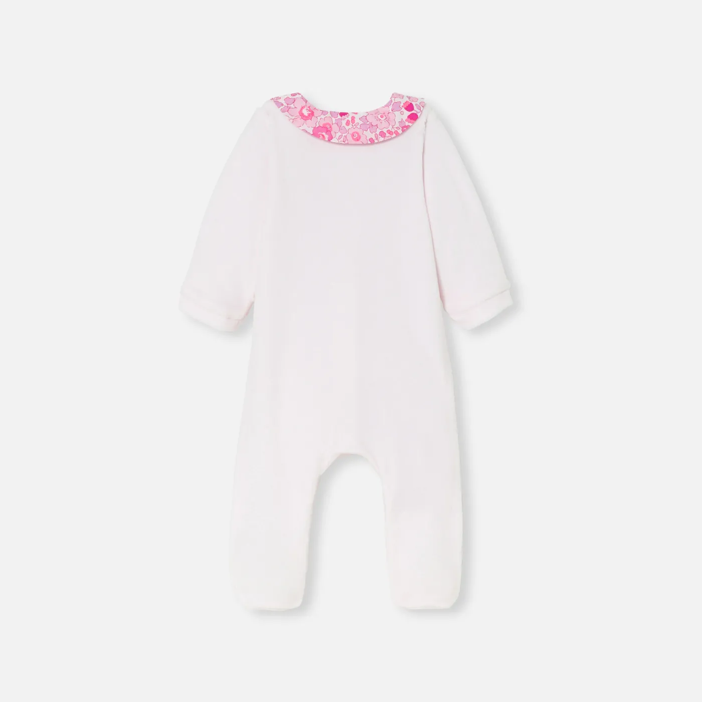 Pajamas-Jacadi Baby girl velvet pajamas Jacadi pale Pink