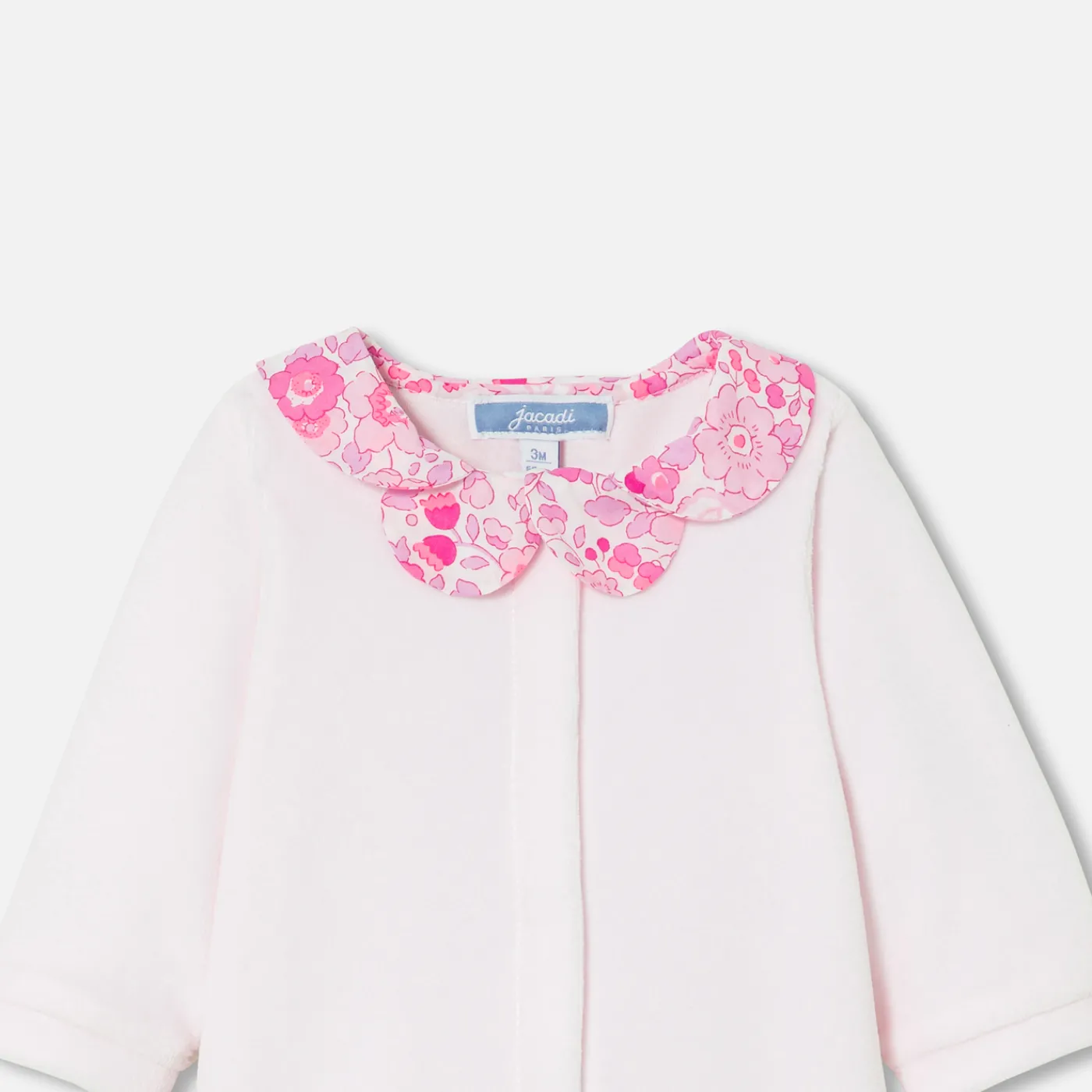 Pajamas-Jacadi Baby girl velvet pajamas Jacadi pale Pink