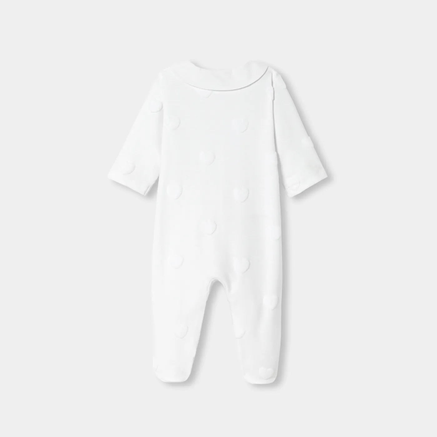 Pajamas-Jacadi Baby girl jersey pajamas with cloud motif Jacadi White