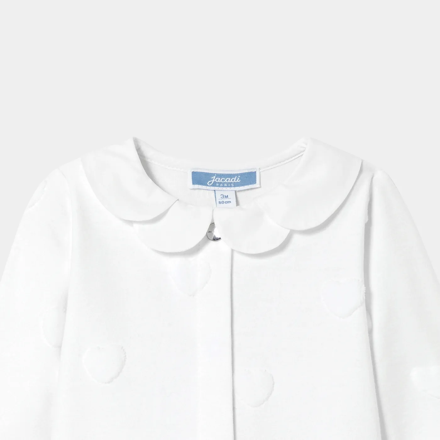 Pajamas-Jacadi Baby girl jersey pajamas with cloud motif Jacadi White