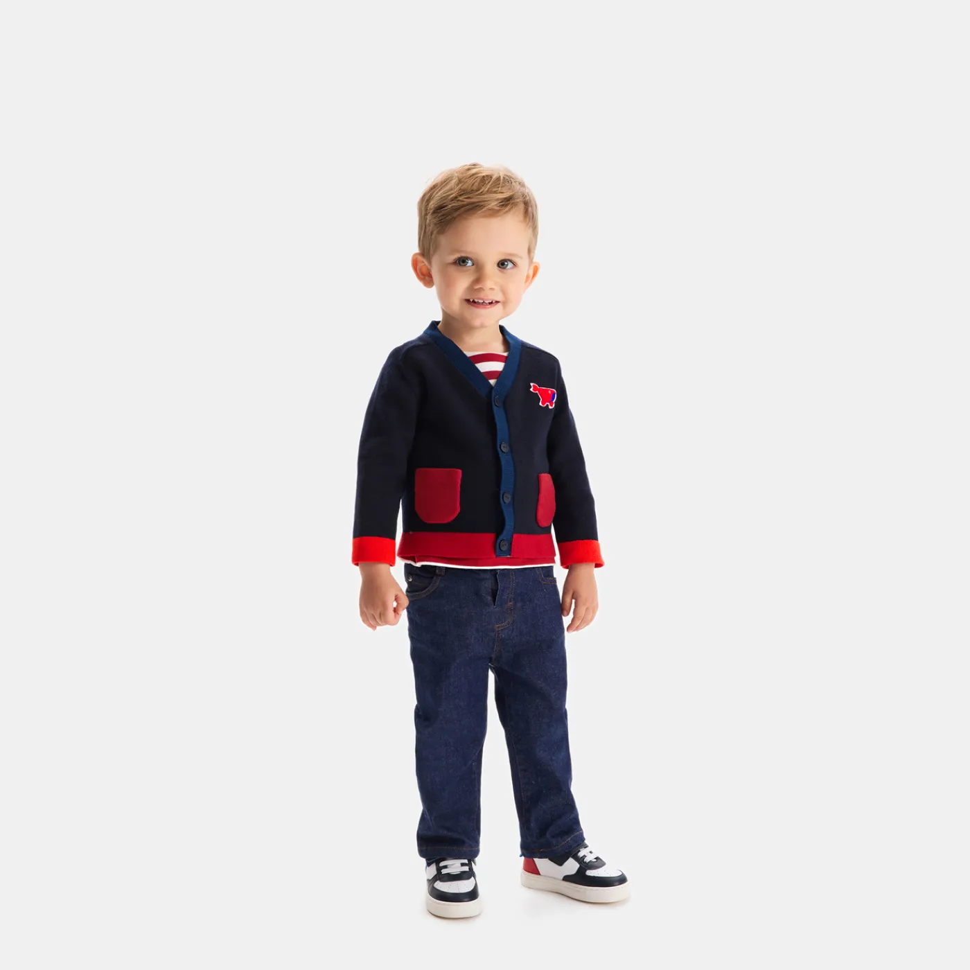 Sweaters, Sweatshirts And Cardigans-Jacadi Baby boy cardigan Navy/Red