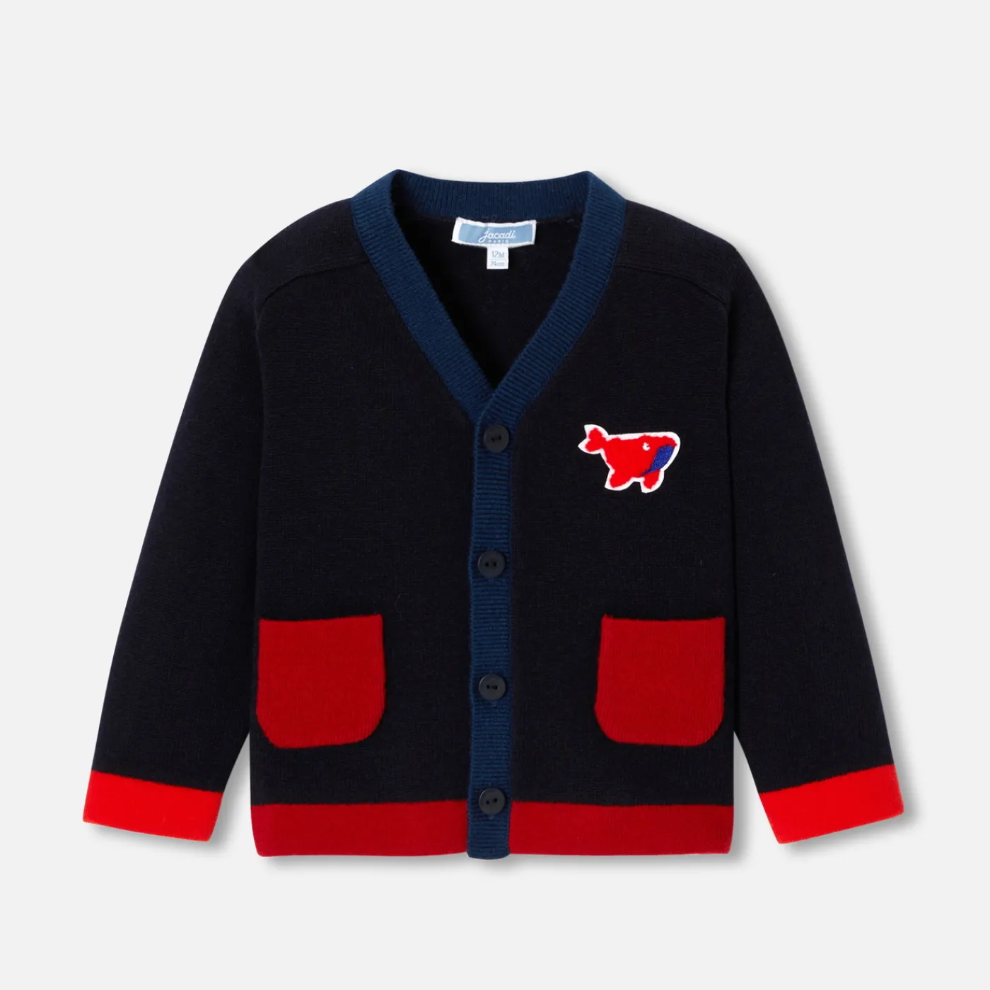 Sweaters, Sweatshirts And Cardigans-Jacadi Baby boy cardigan Navy/Red