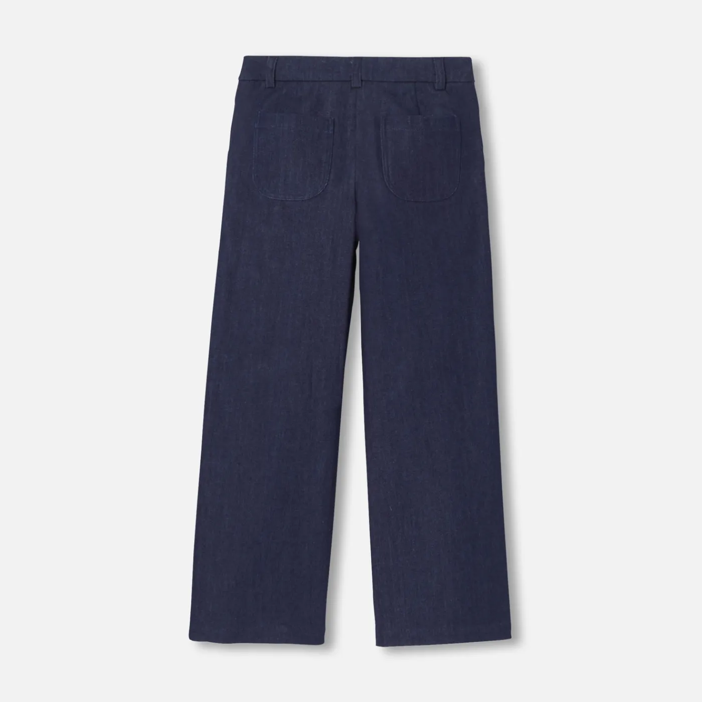 Pants And Sweatpants-Jacadi Girl wide-leg jeans Dark Denim