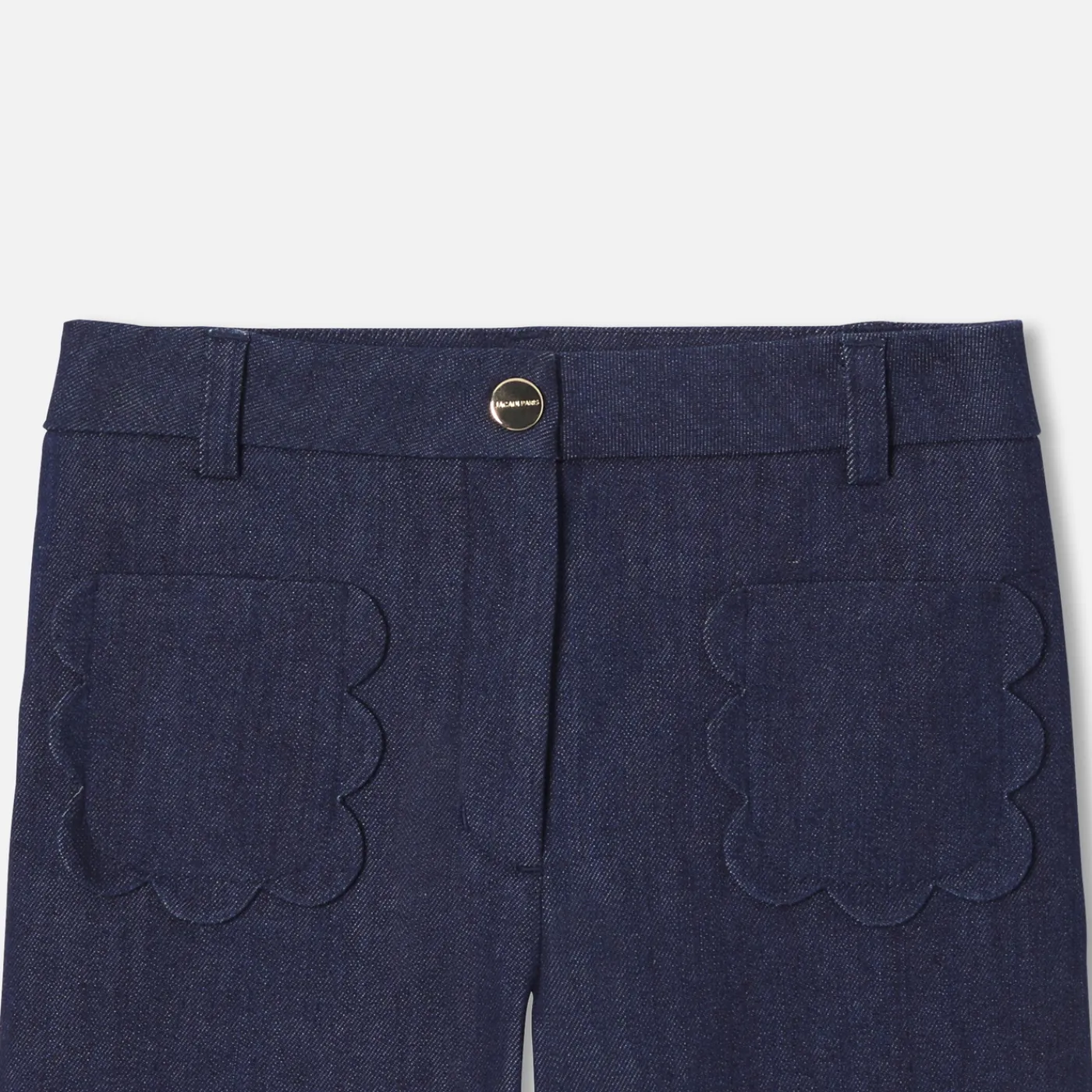 Pants And Sweatpants-Jacadi Girl wide-leg jeans Dark Denim