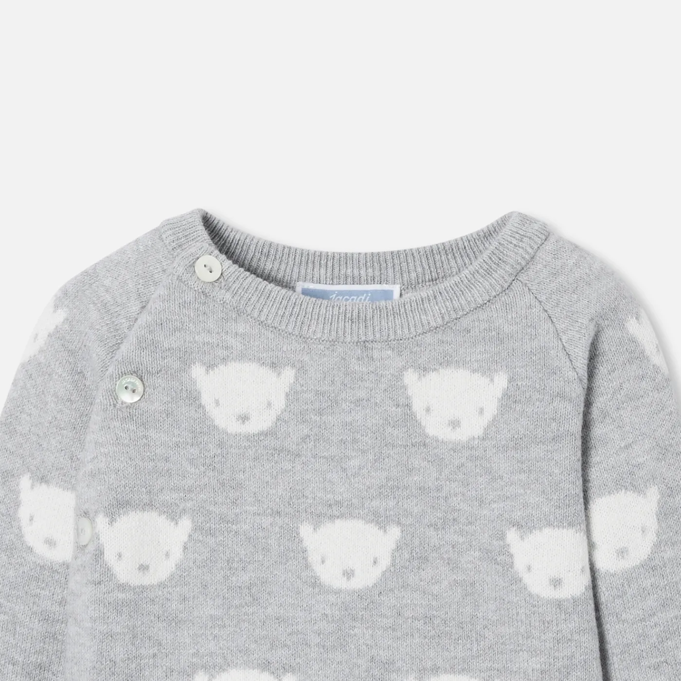 Bloomers, Overalls And Sets-Jacadi Baby jersey knit set Grey/Cream