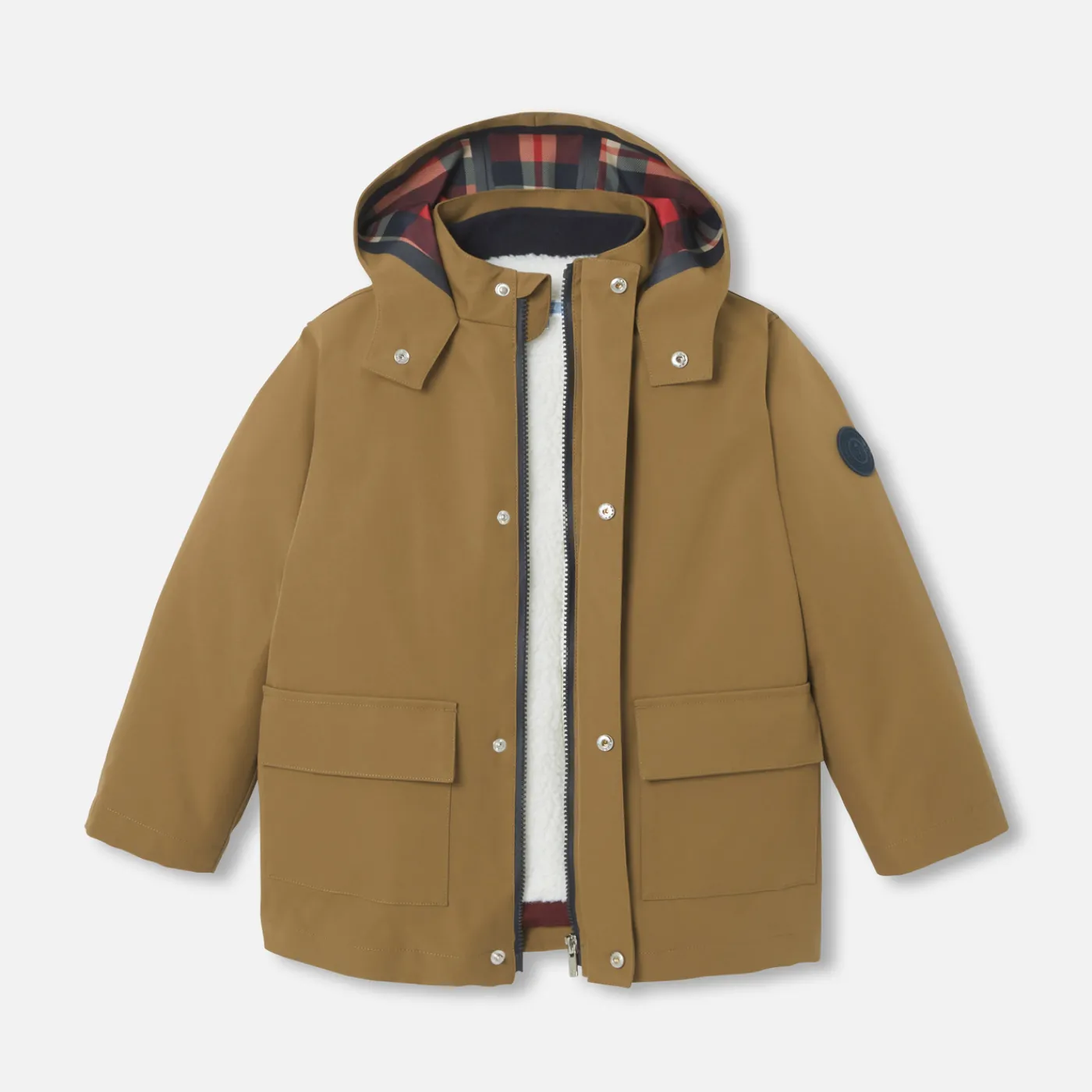 Coats And Outerwear|Boy Coats & Puffer Jackets-Jacadi Boy 3-in-1 parka Clay