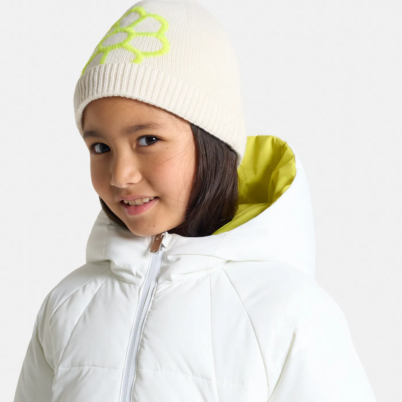 Coats And Outerwear|Girl Coats & Puffer Jackets-Jacadi Girl long padded jacket Jacadi soft white