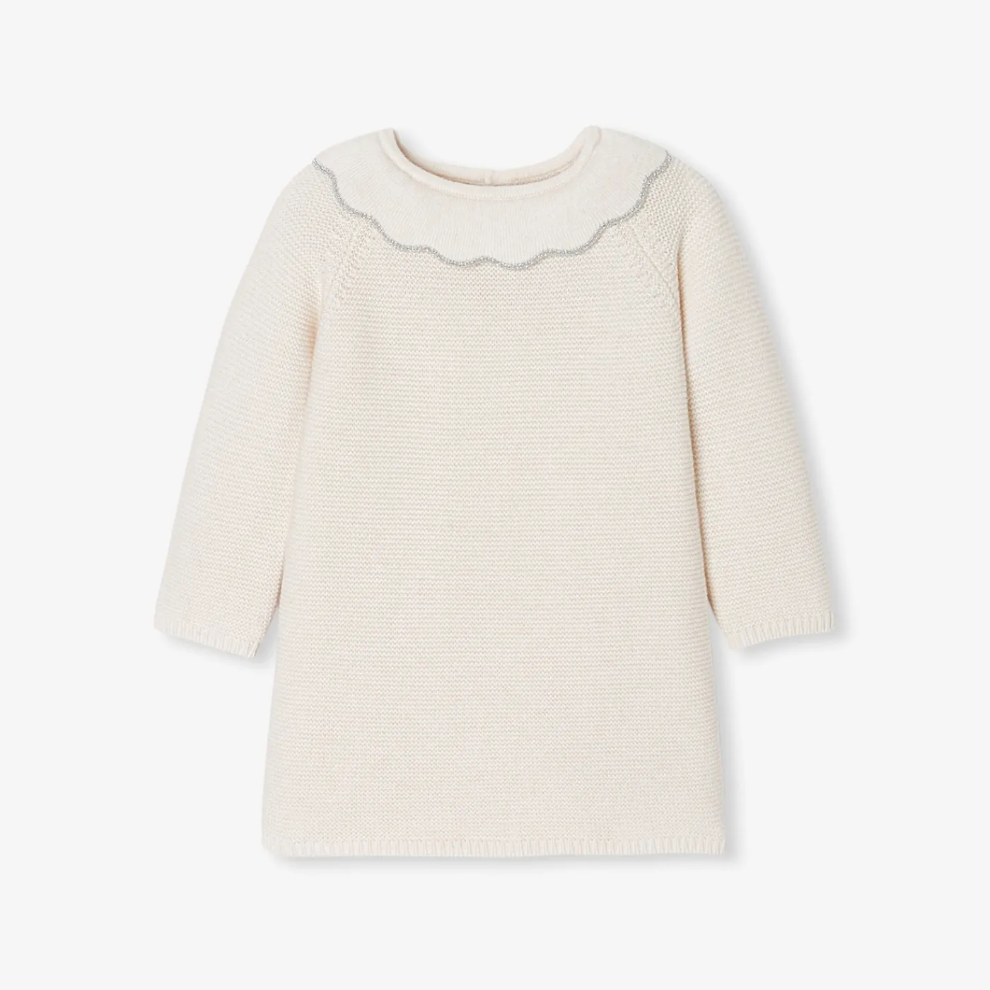 Dresses-Jacadi Baby girl knitted dress Jacadi soft white