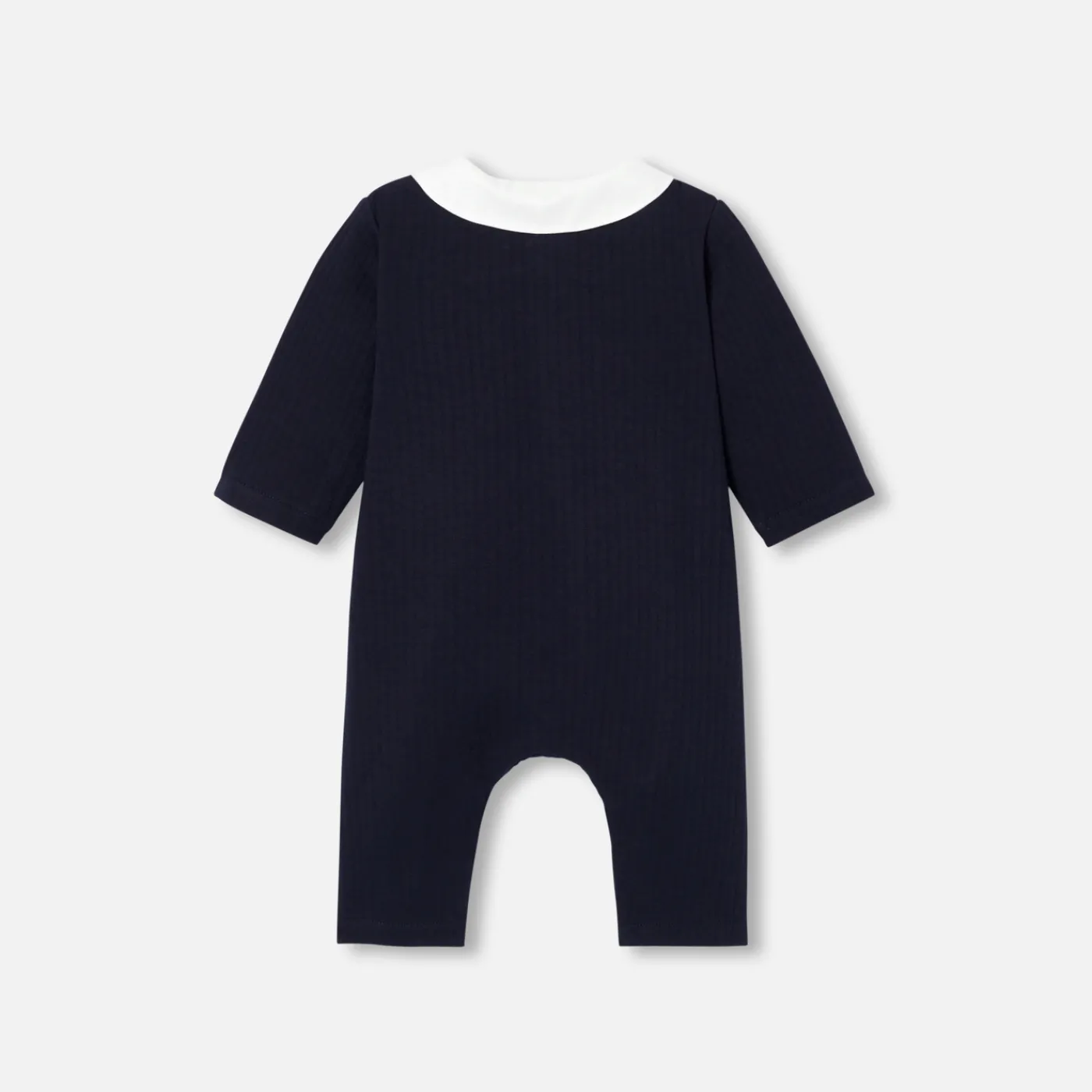 Bloomers, Overalls And Sets-Jacadi Baby boy jumpsuit in quilted jersey Light navy