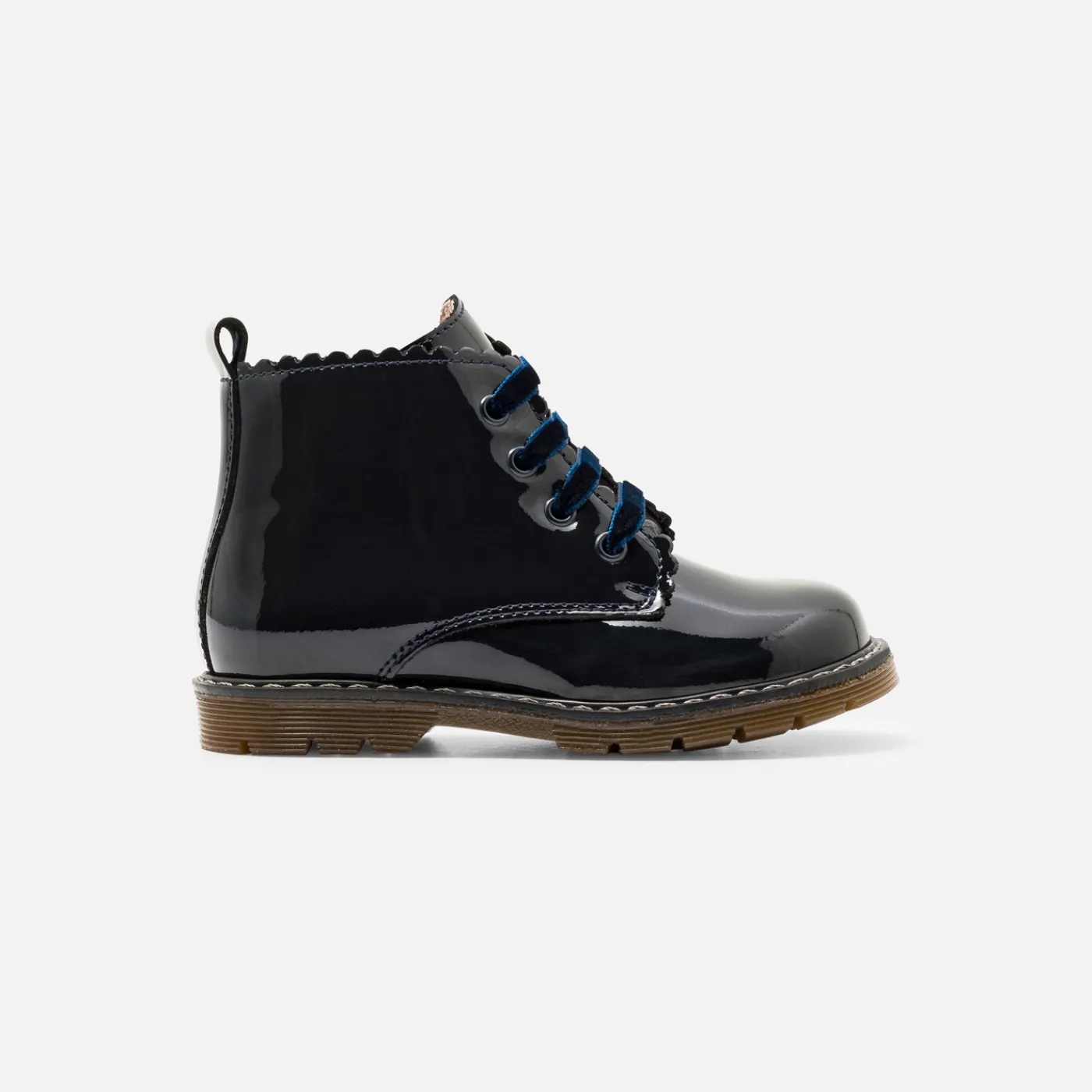 Ankle & Lined Boots-Jacadi Baby girl smooth leather booties Jacadi Navy