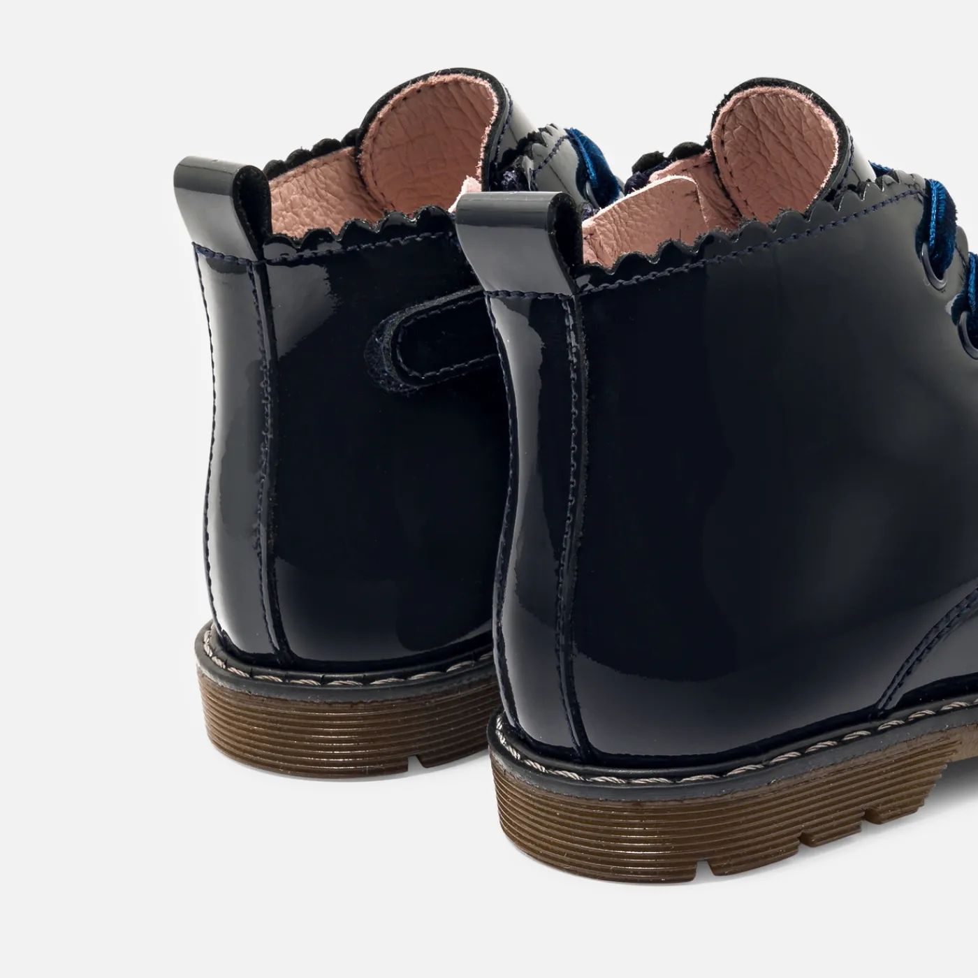 Ankle & Lined Boots-Jacadi Baby girl smooth leather booties Jacadi Navy