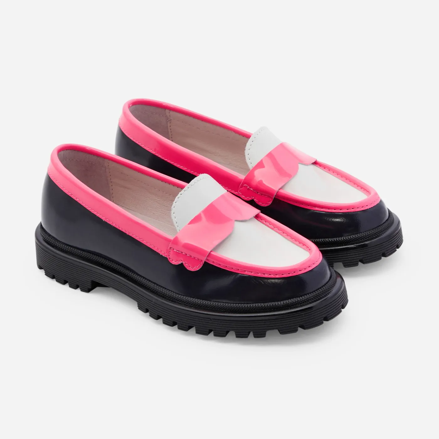Loafers, Lace-Ups And Moccasins-Jacadi Girl moccasins in glazed leather Blue/Multicolour